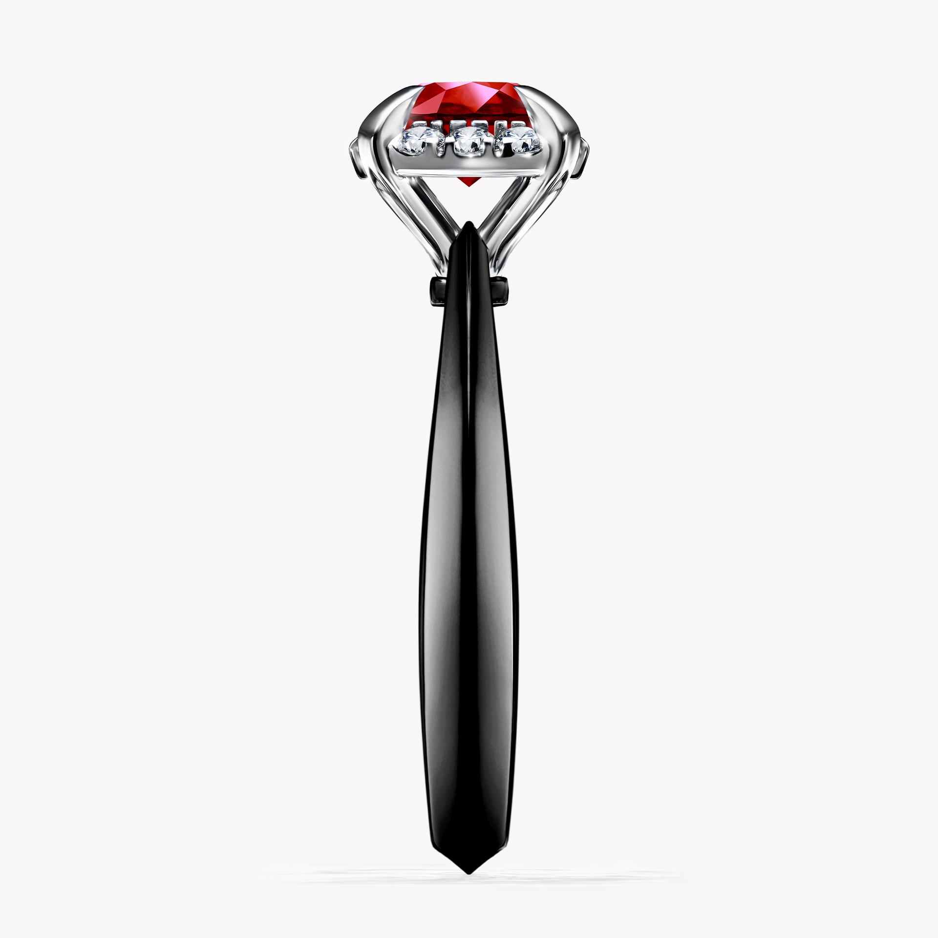 Pierscionek zareczynowy z rubinem 098 CT z czarnego zlota my beauty 03
