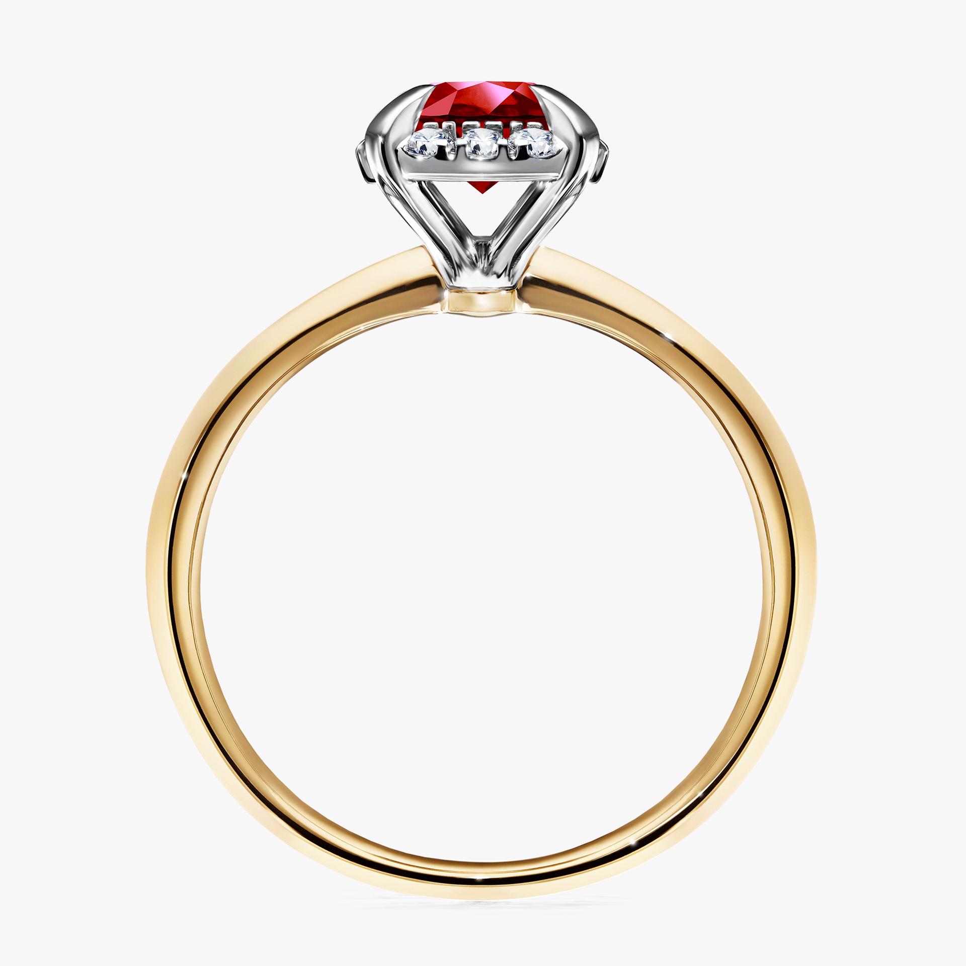 Pierścionek zaręczynowy My Beauty z żółtego złota z rubinem 0,98ct