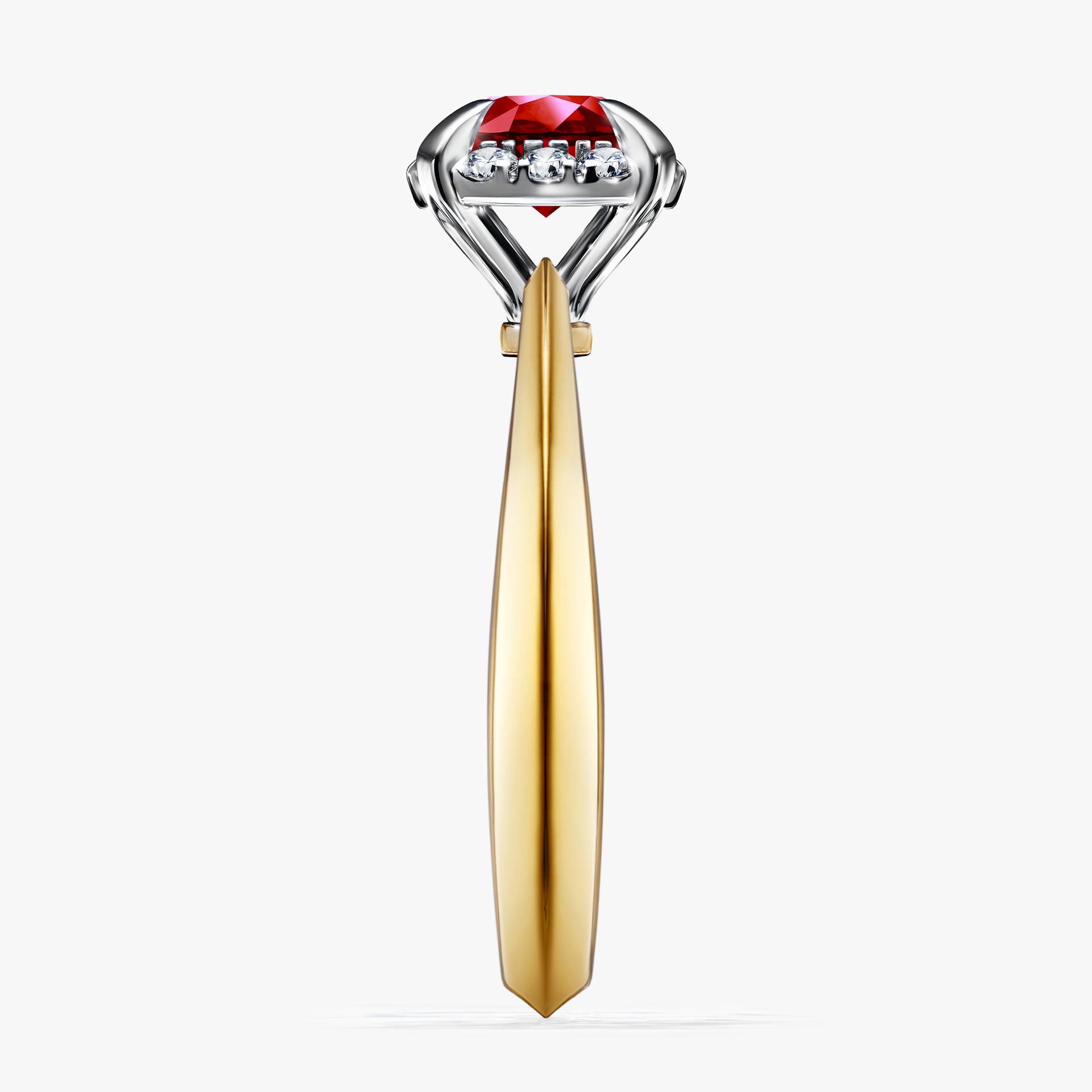 Pierścionek zaręczynowy My Beauty z żółtego złota z rubinem 0,98ct