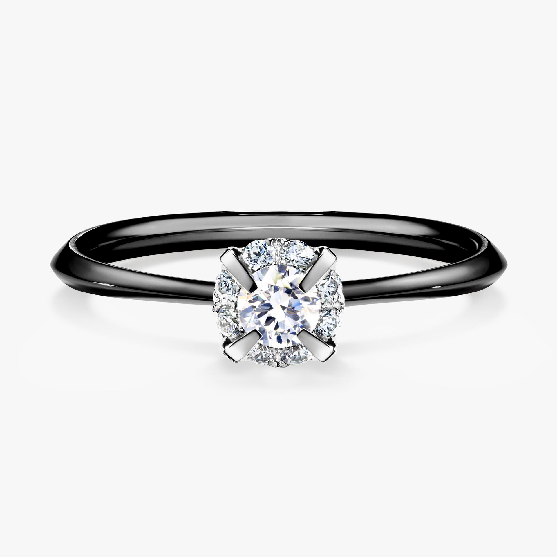 Pierscionek zareczynowy z szafirem bialym 014 CT z czarnego zlota my beauty 01