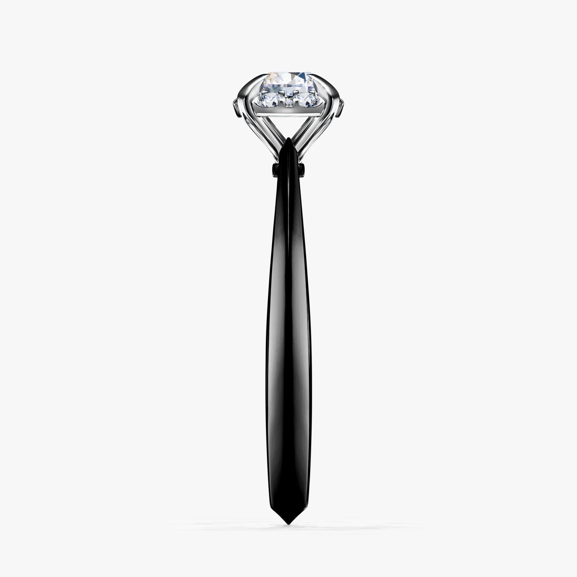 Pierscionek zareczynowy z szafirem bialym 033 CT z czarnego zlota my beauty 03