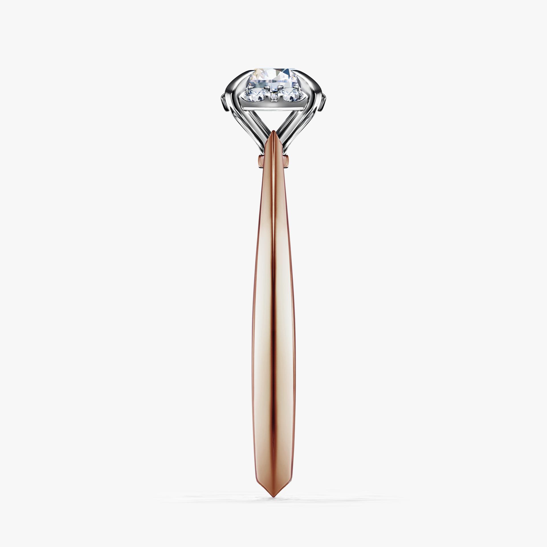 Pierscionek zareczynowy z szafirem bialym 033 CT z rozowego zlota my beauty 03