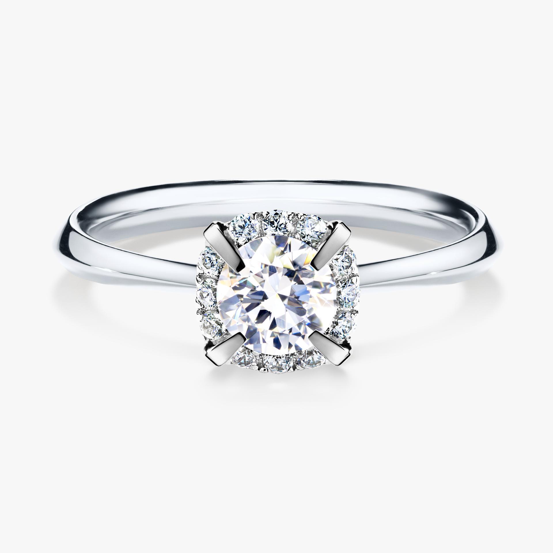 Pierścionek zaręczynowy My Beauty z białego złota z szafirem białym 0,62ct