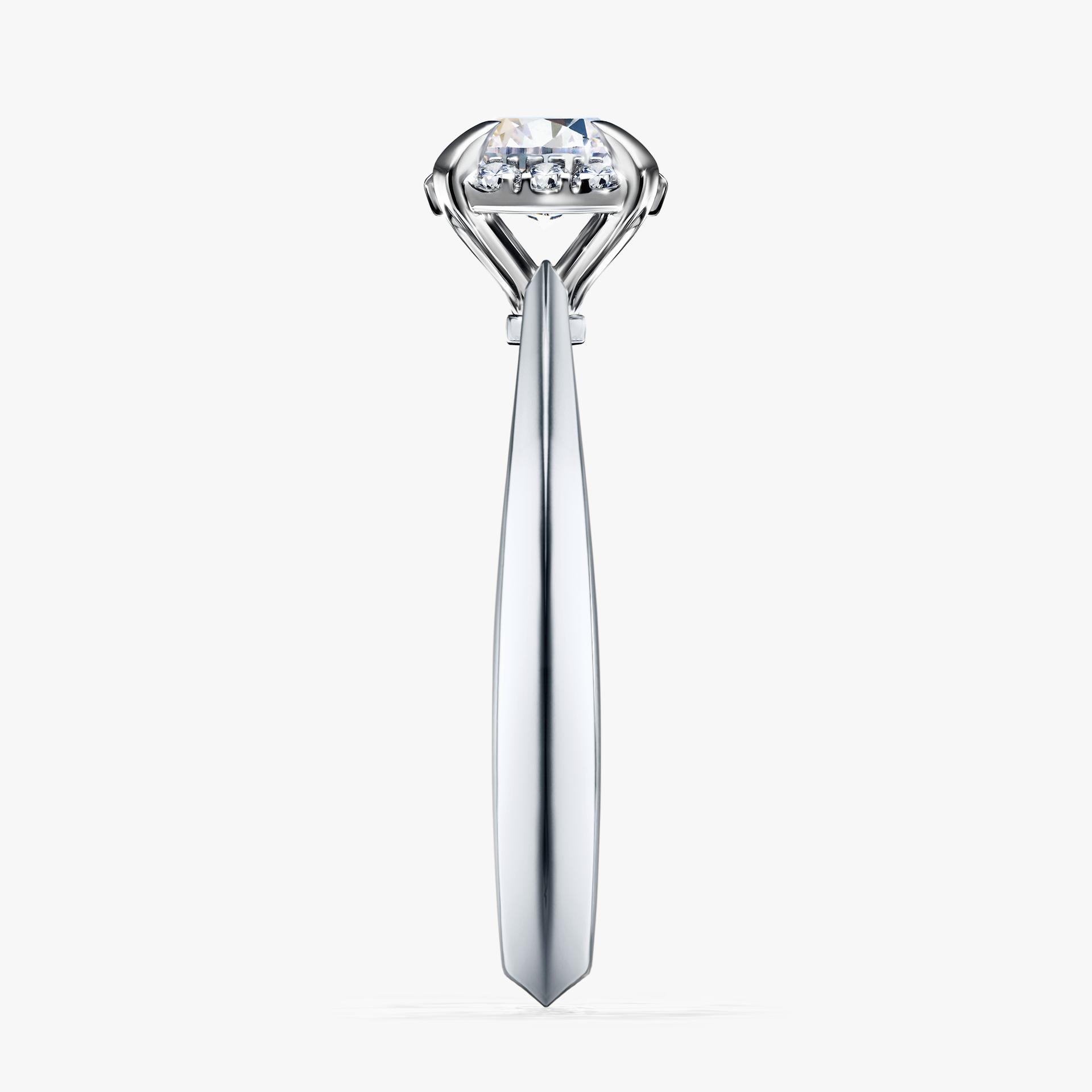 Pierścionek zaręczynowy My Beauty z białego złota z szafirem białym 0,62ct