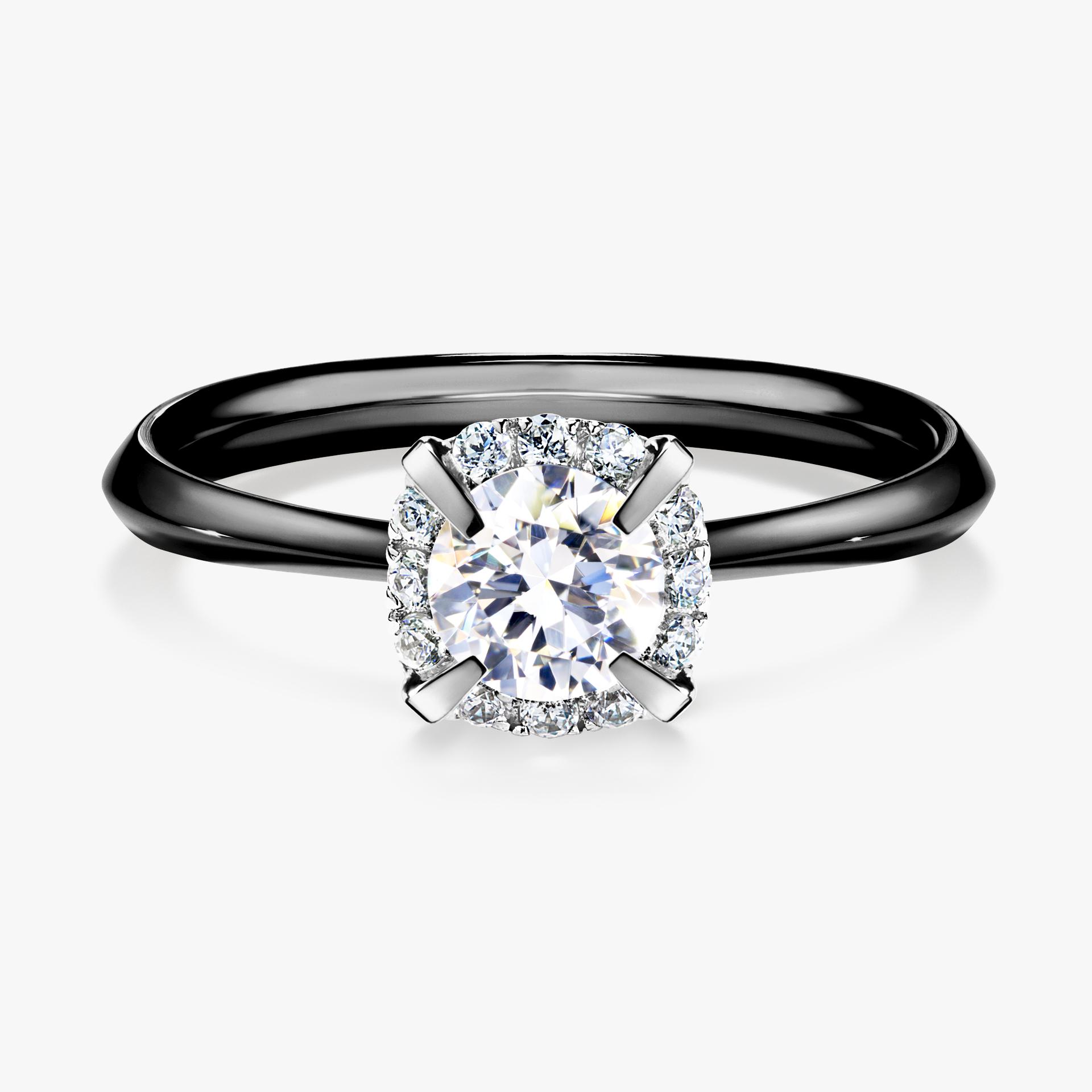 Pierscionek zareczynowy z szafirem bialym 062 CT z czarnego zlota my beauty 01