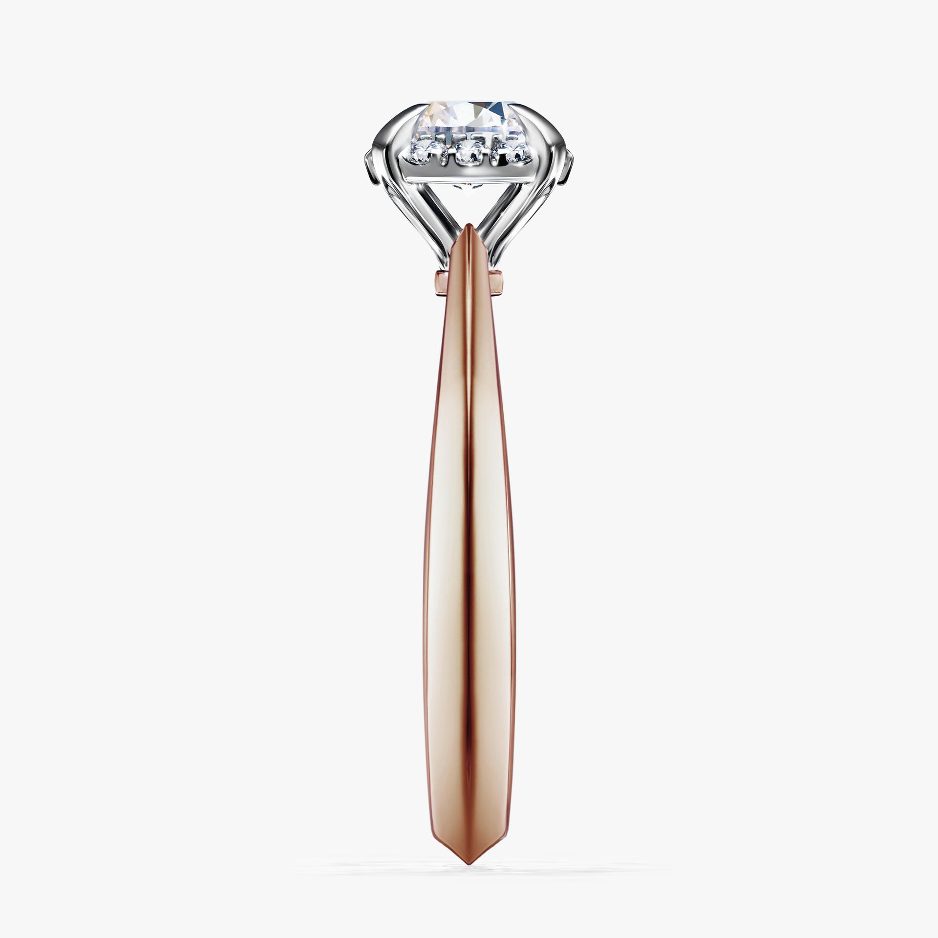 Pierścionek zaręczynowy My Beauty z różowego złota z szafirem białym 0,62ct