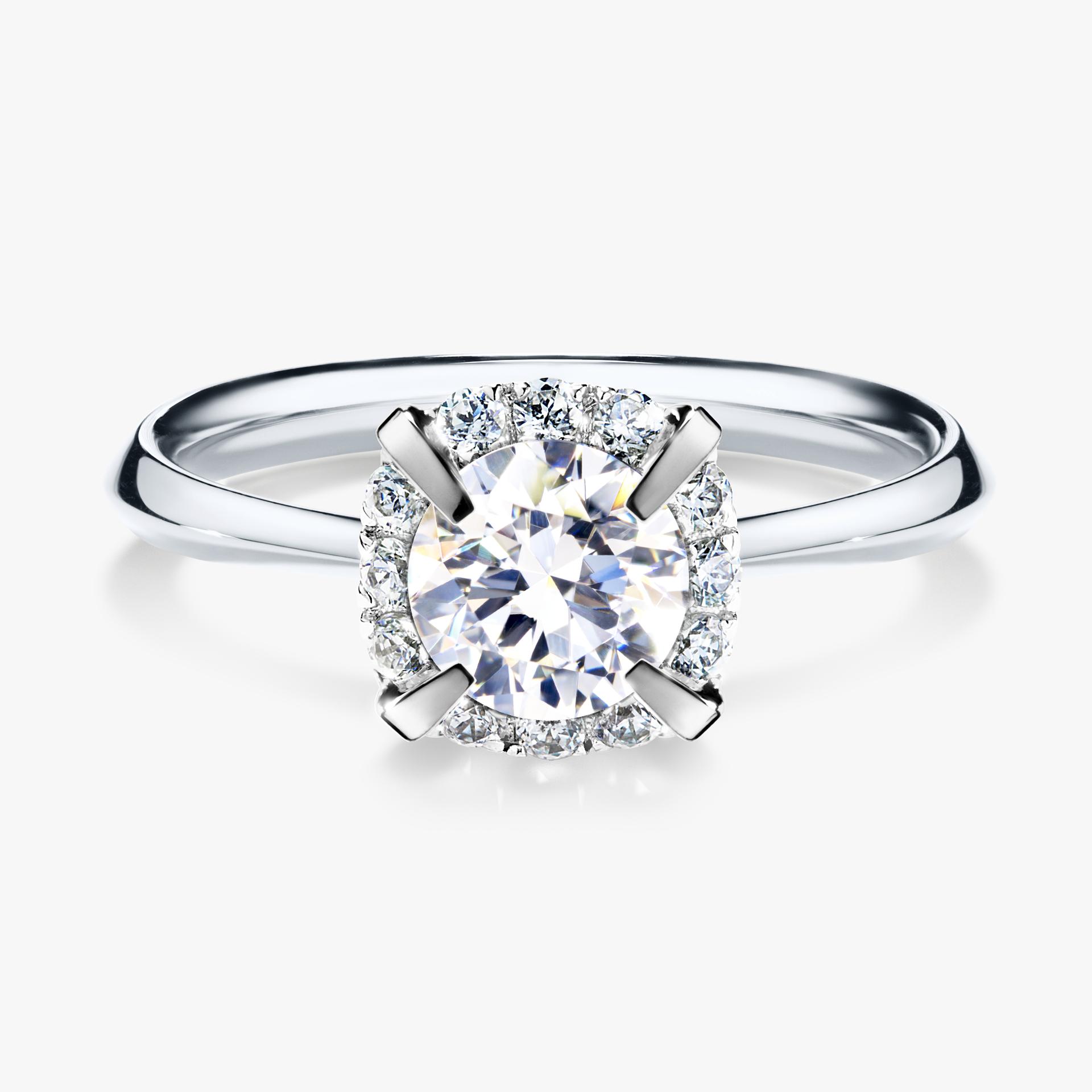 Pierścionek zaręczynowy My Beauty z białego złota z szafirem białym 0,98ct