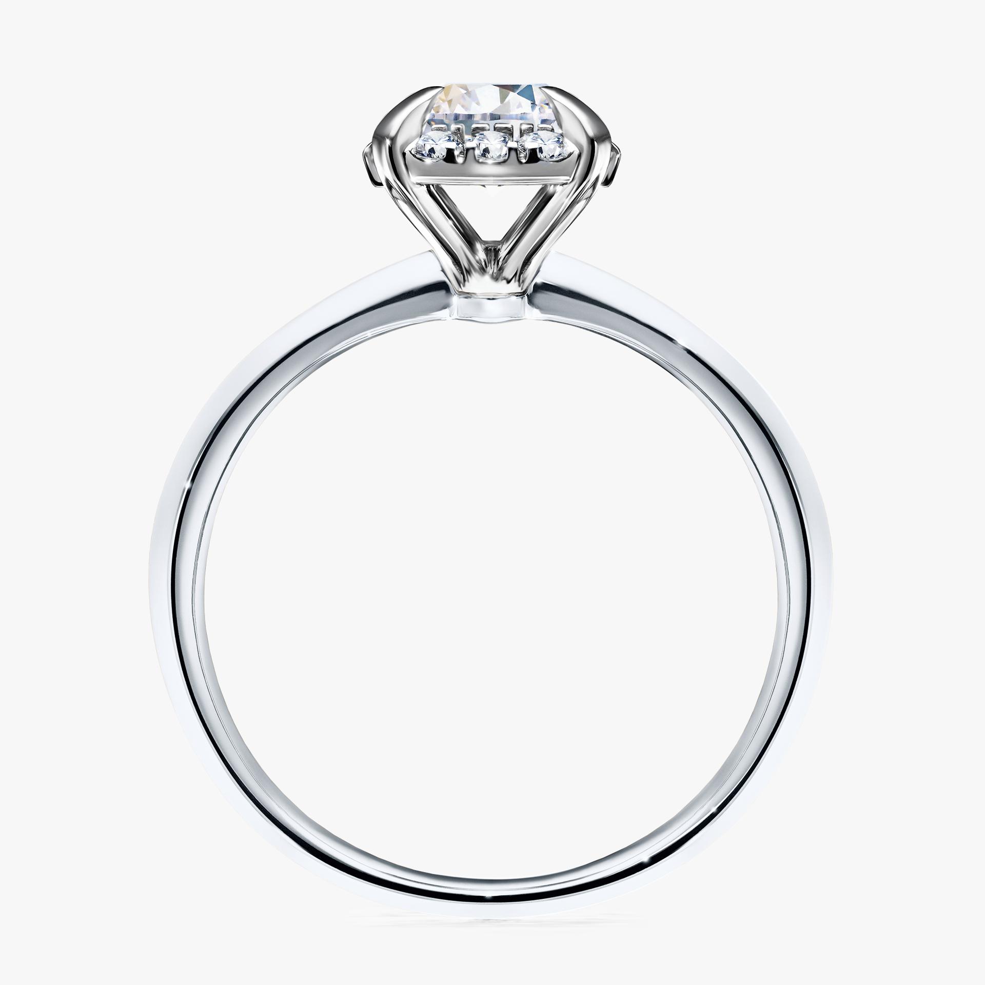 Pierścionek zaręczynowy My Beauty z białego złota z szafirem białym 0,98ct