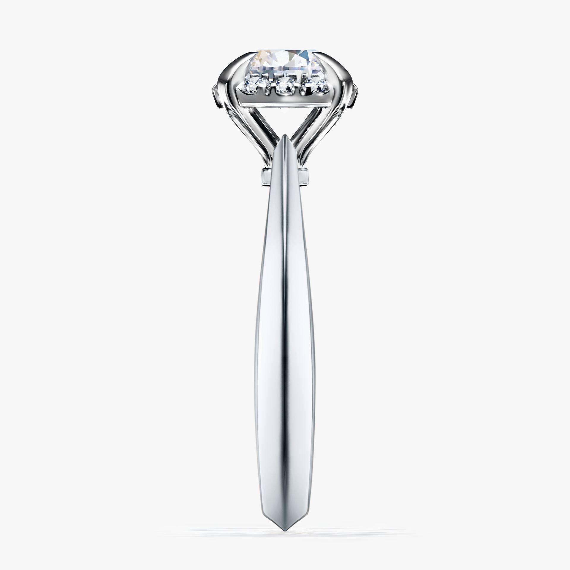 Pierścionek zaręczynowy My Beauty z białego złota z szafirem białym 0,98ct