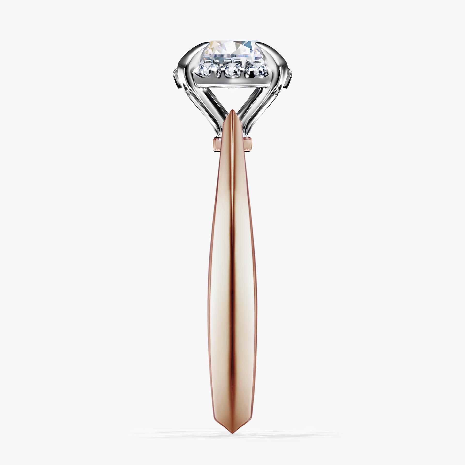 Pierscionek zareczynowy z szafirem bialym 098 CT z rozowego zlota my beauty 03