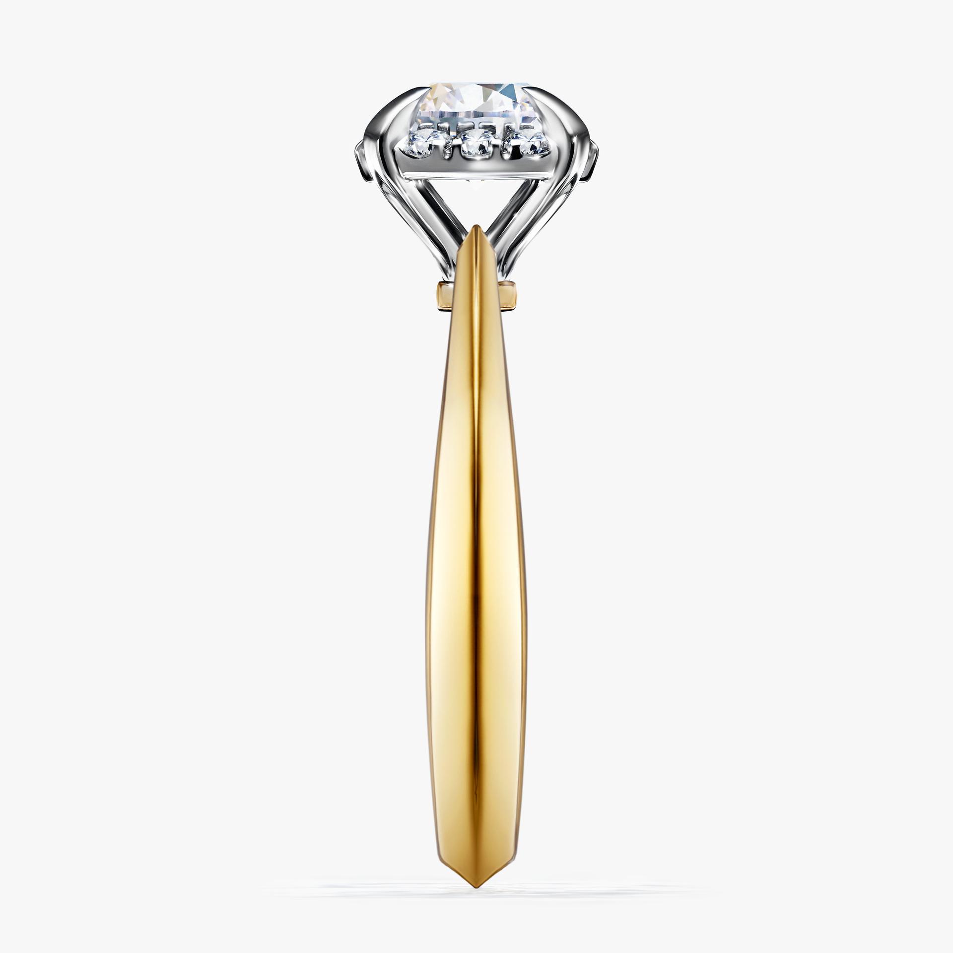 Pierscionek zareczynowy z szafirem bialym 098 CT z zoltego zlota my beauty 03