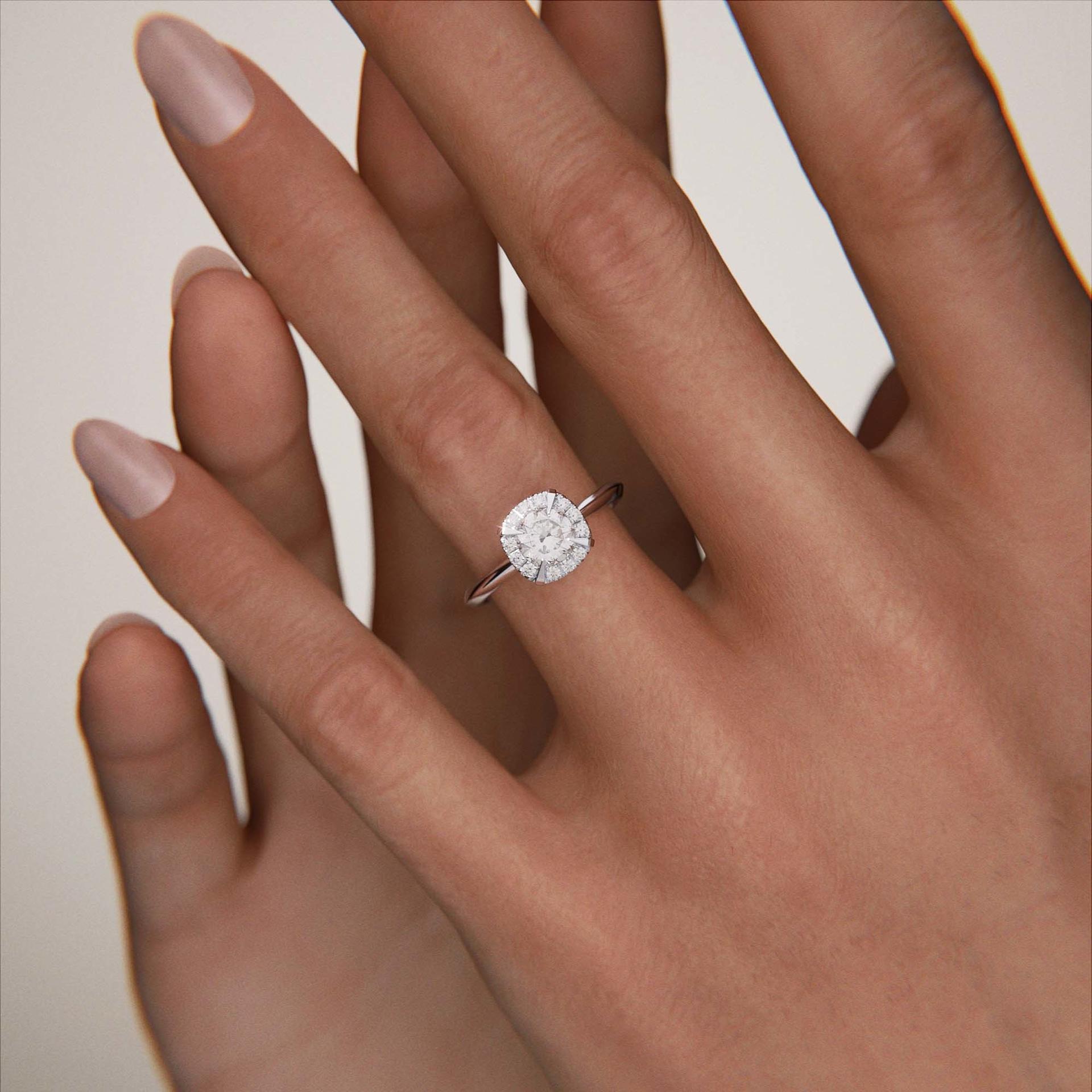 Pierscionek zareczynowy z szafirem bialym 098 CT z bialego zlota my beauty 06