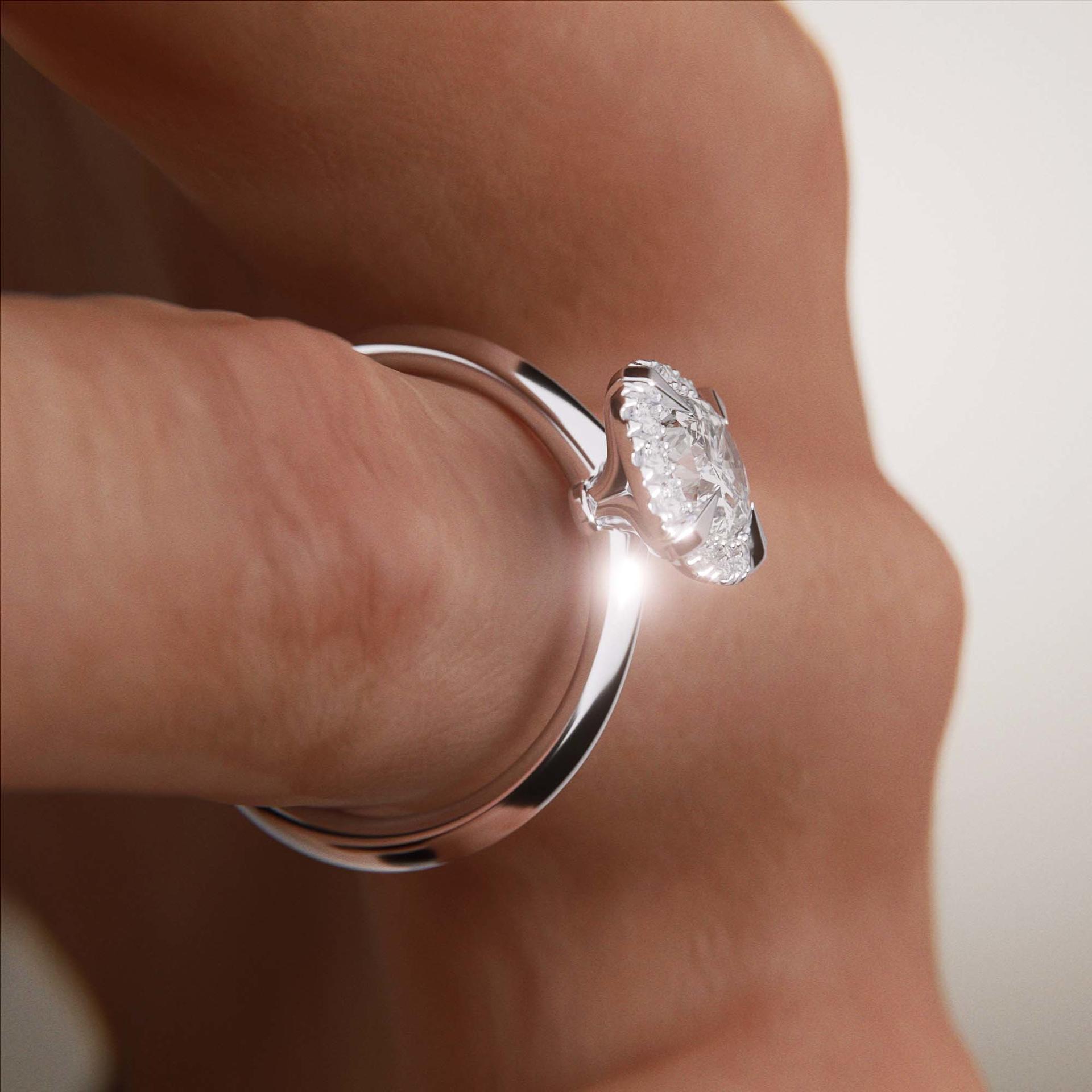 Pierscionek zareczynowy z szafirem bialym 098 CT z bialego zlota my beauty 07