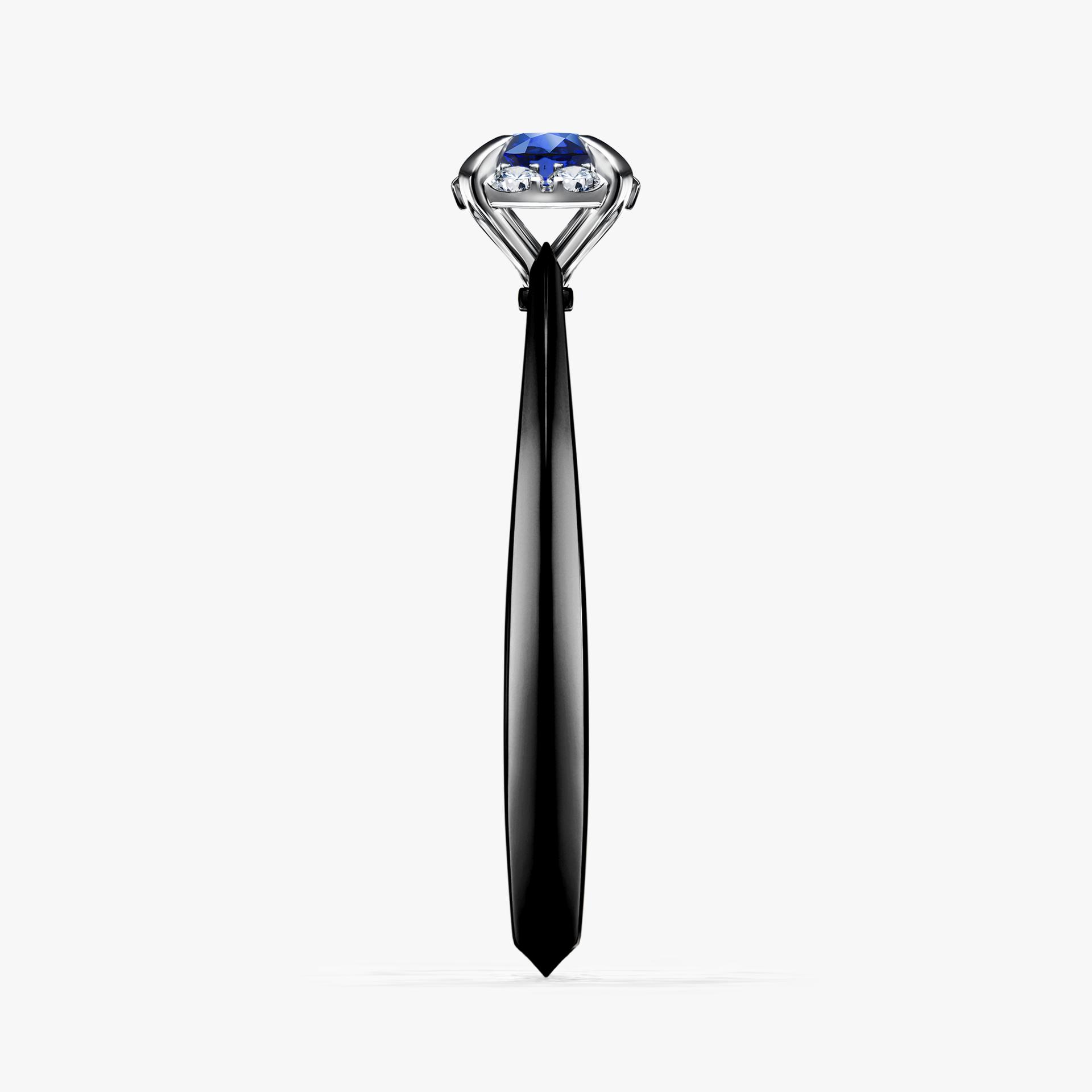 Pierscionek zareczynowy z szafirem niebieskim 014 CT z czarnego zlota my beauty 03
