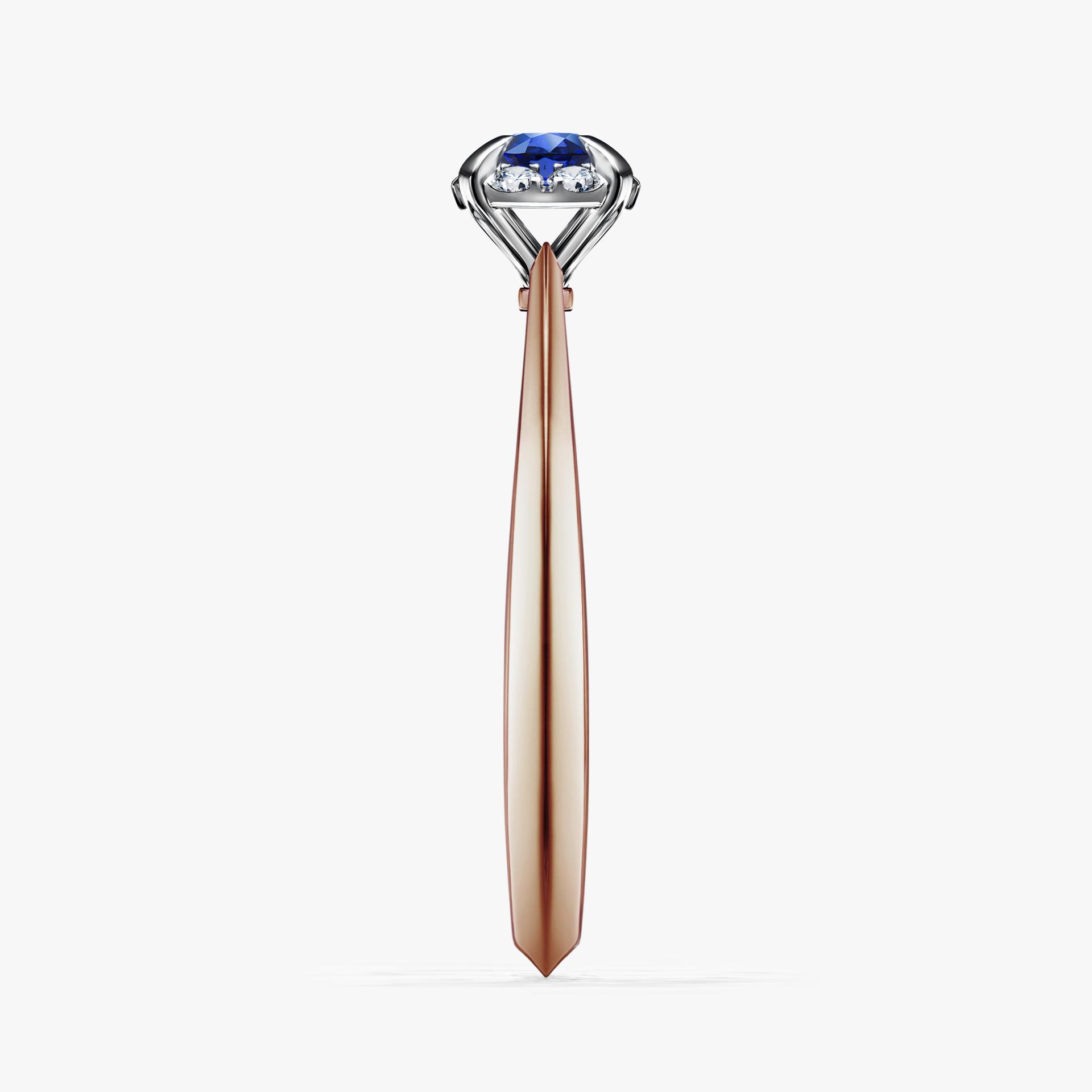 Pierscionek zareczynowy z szafirem niebieskim 014 CT z rozowego zlota my beauty 03