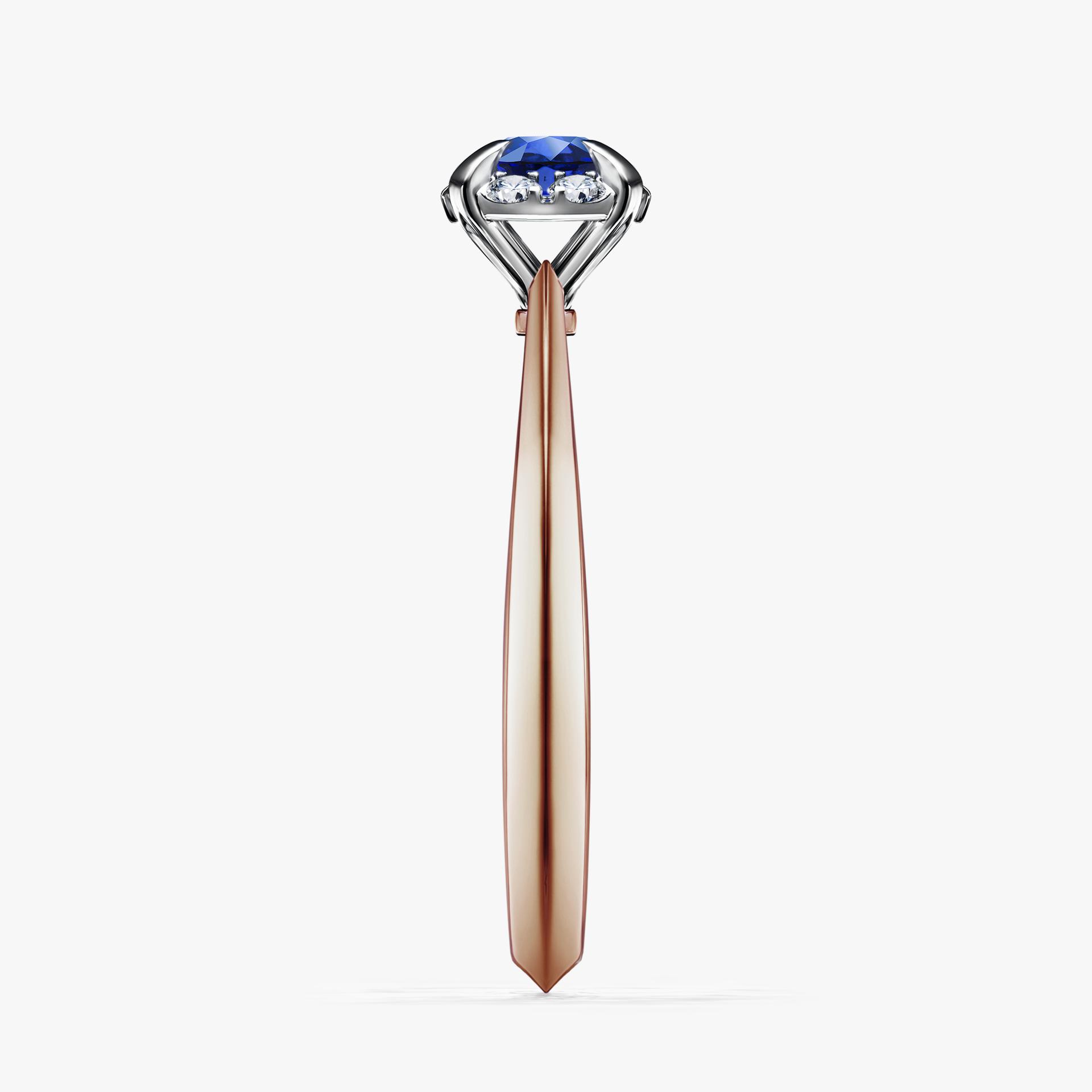 Pierscionek zareczynowy z szafirem niebieskim 033 CT z rozowego zlota my beauty 03