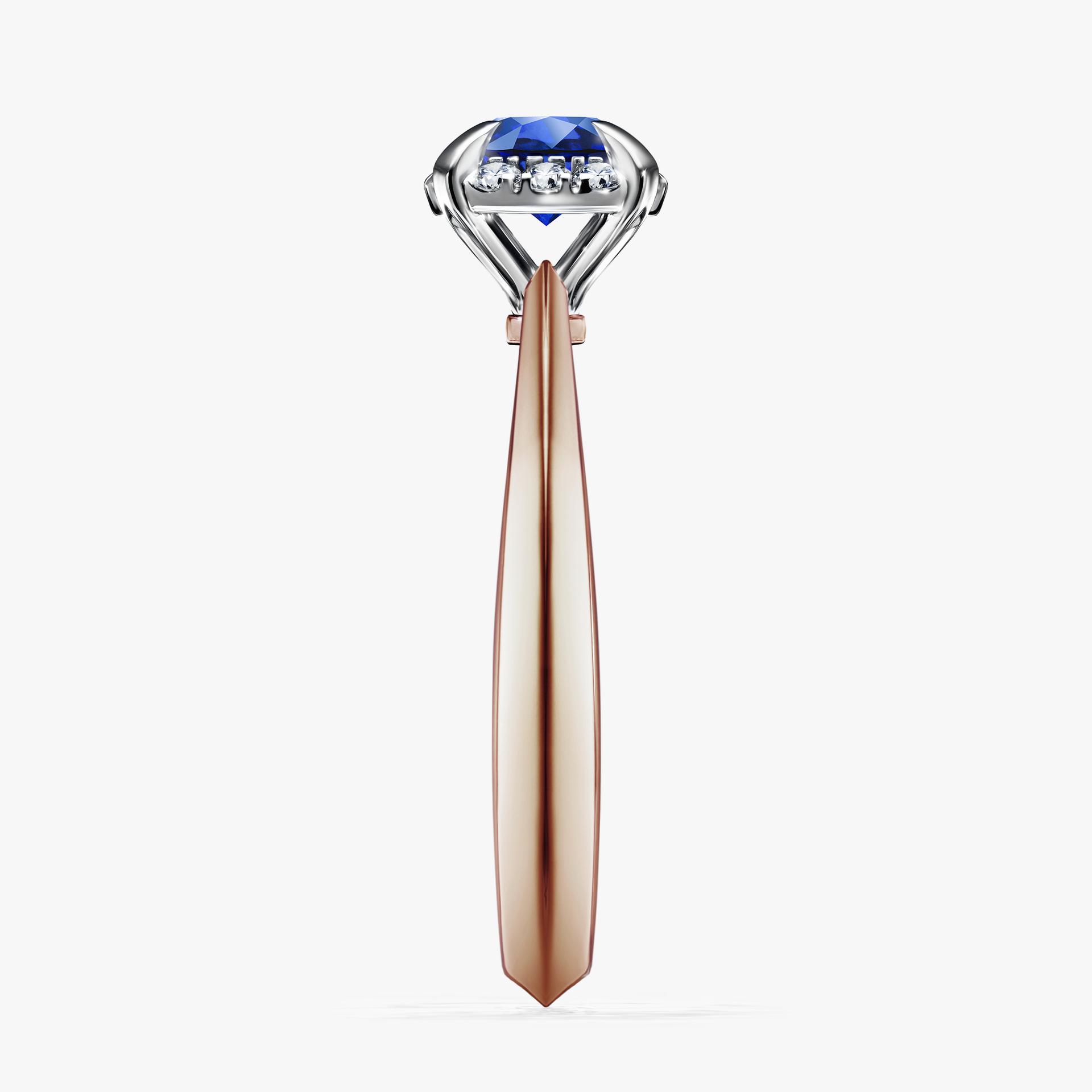 Pierscionek zareczynowy z szafirem niebieskim 062 CT z rozowego zlota my beauty 03