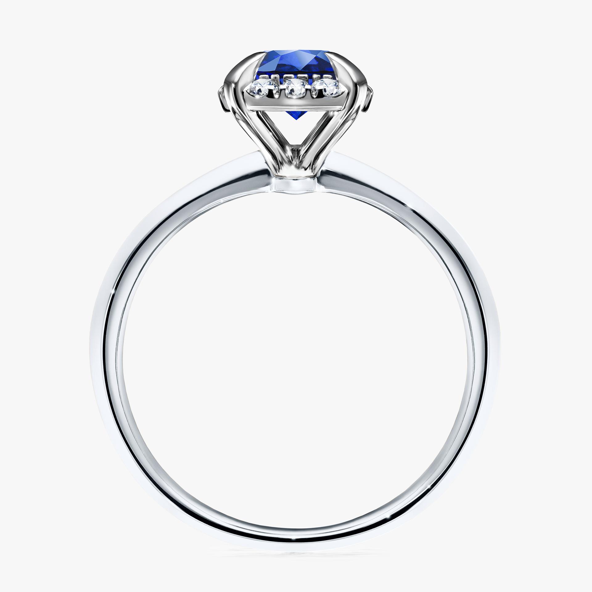 Pierścionek zaręczynowy My Beauty z białego złota z szafirem niebieskim 0,98ct