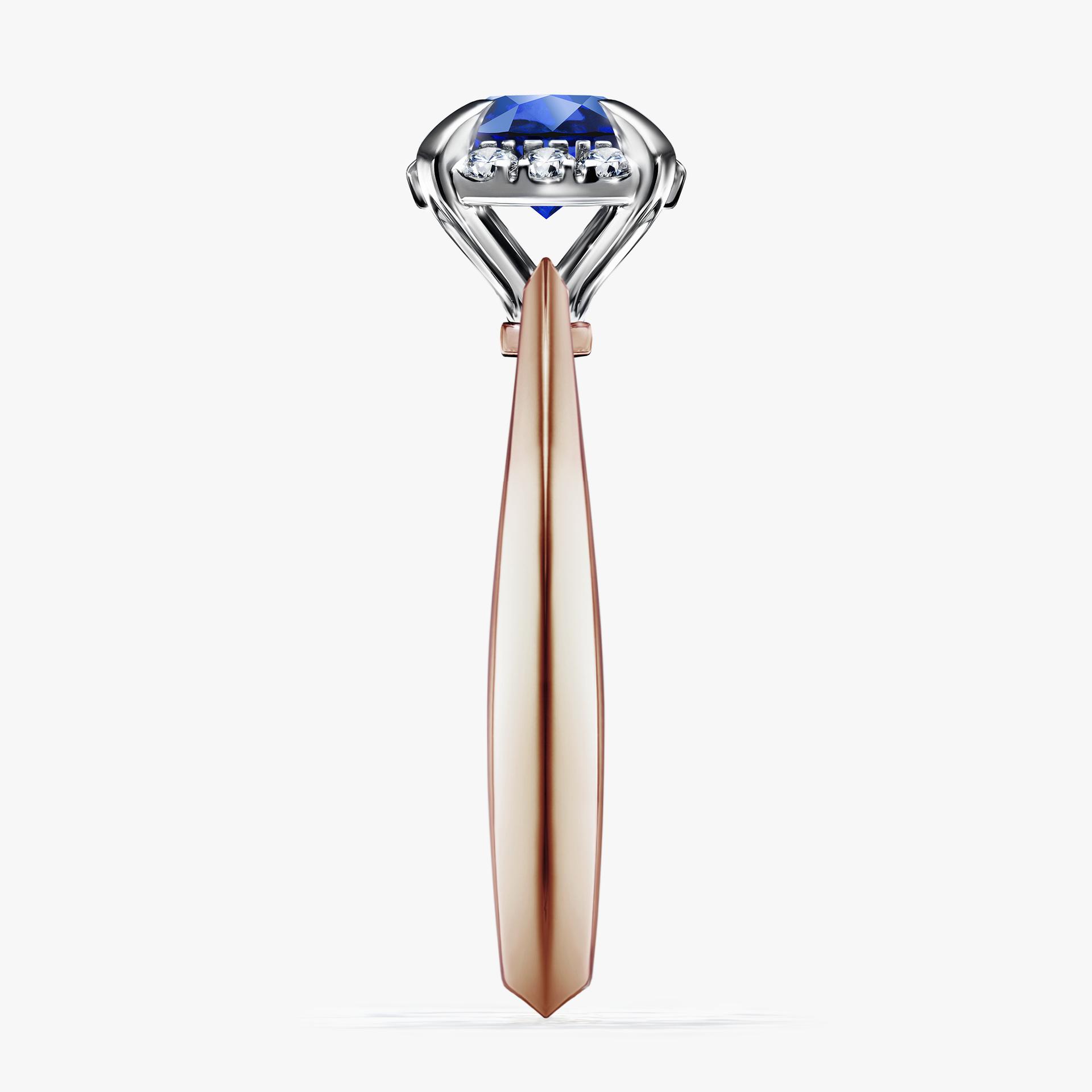 Pierscionek zareczynowy z szafirem niebieskim 098 CT z rozowego zlota my beauty 03