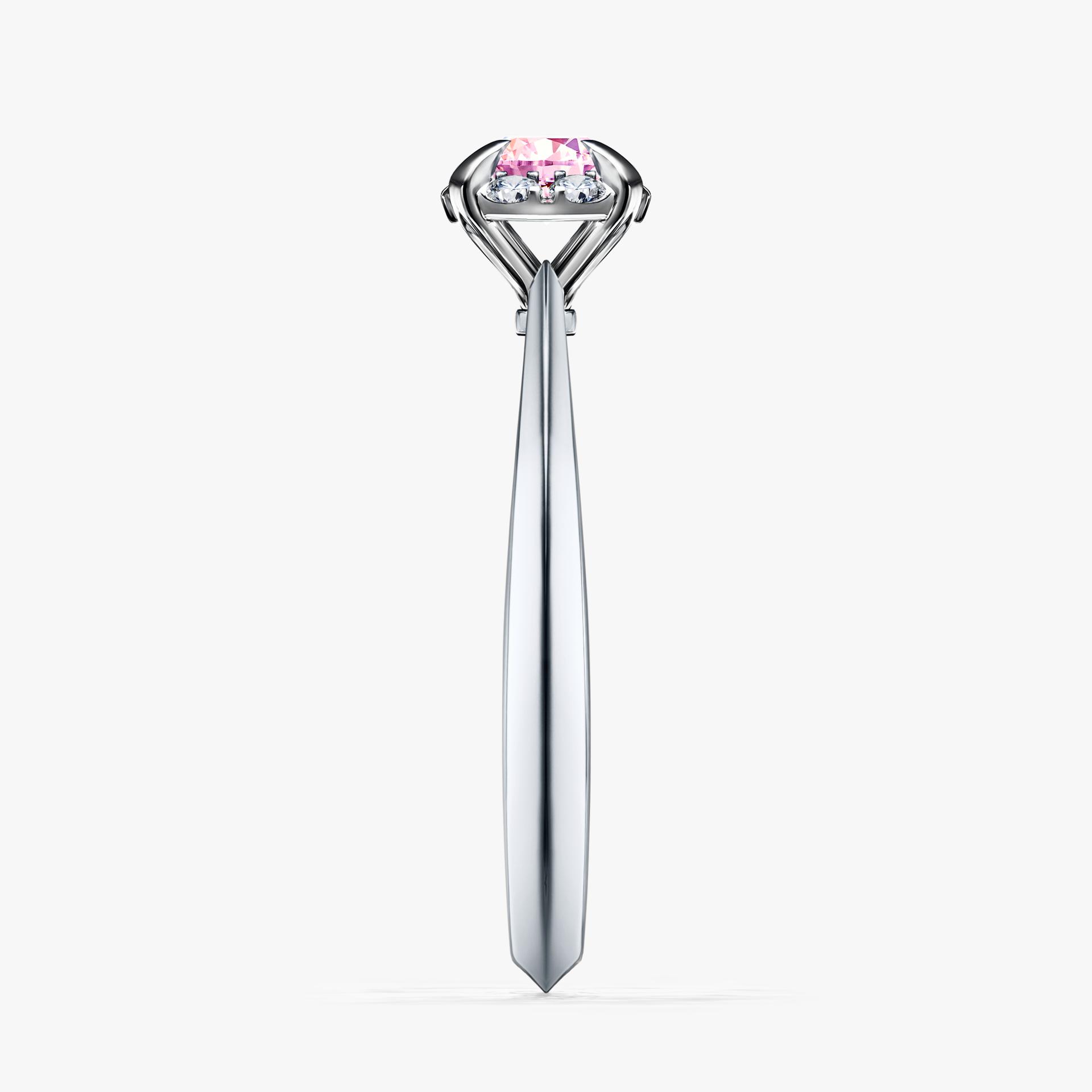 Pierscionek zareczynowy z szafirem rozowym 033 CT z bialego zlota my beauty 03