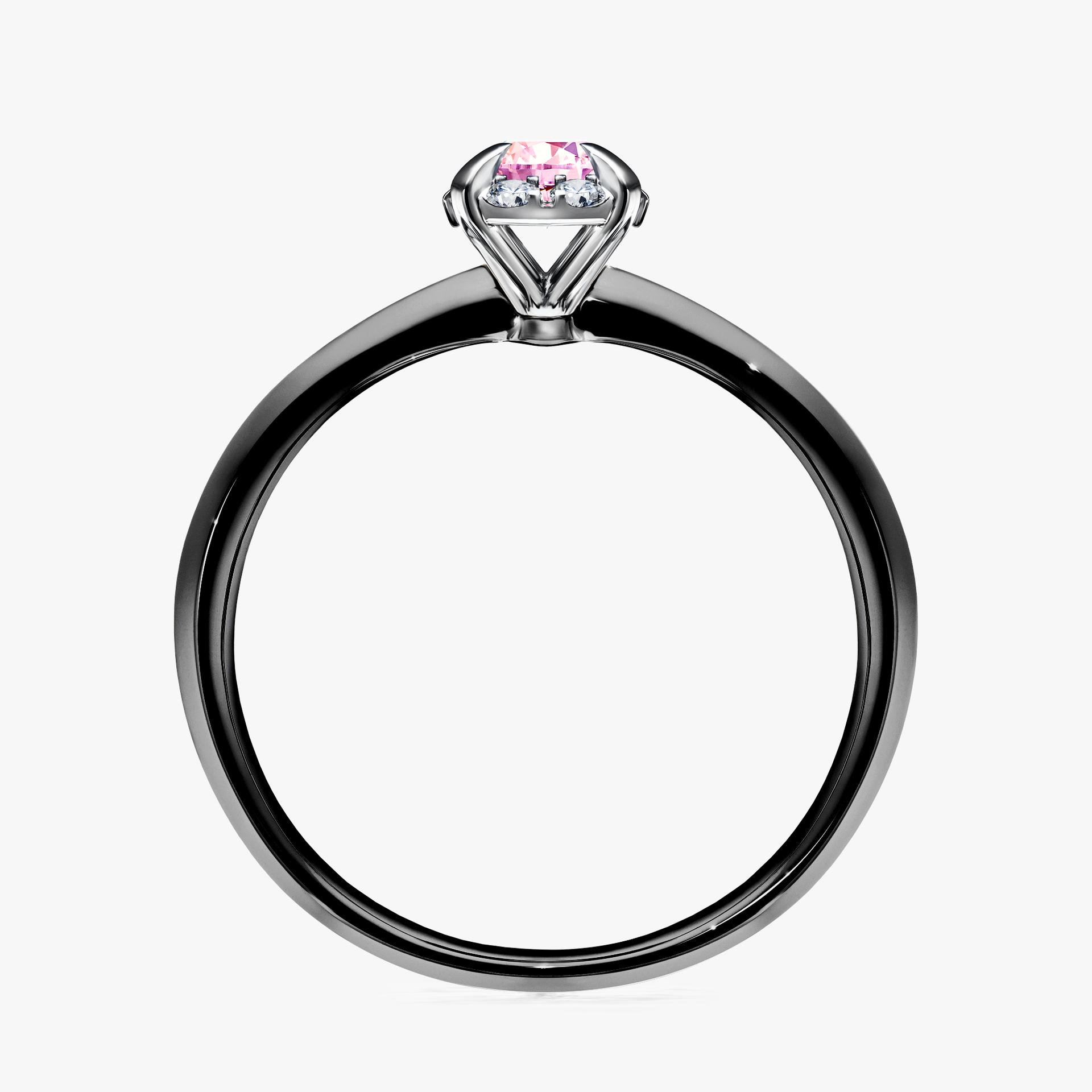 Pierscionek zareczynowy z szafirem rozowym 033 CT z czarnego zlota my beauty 02