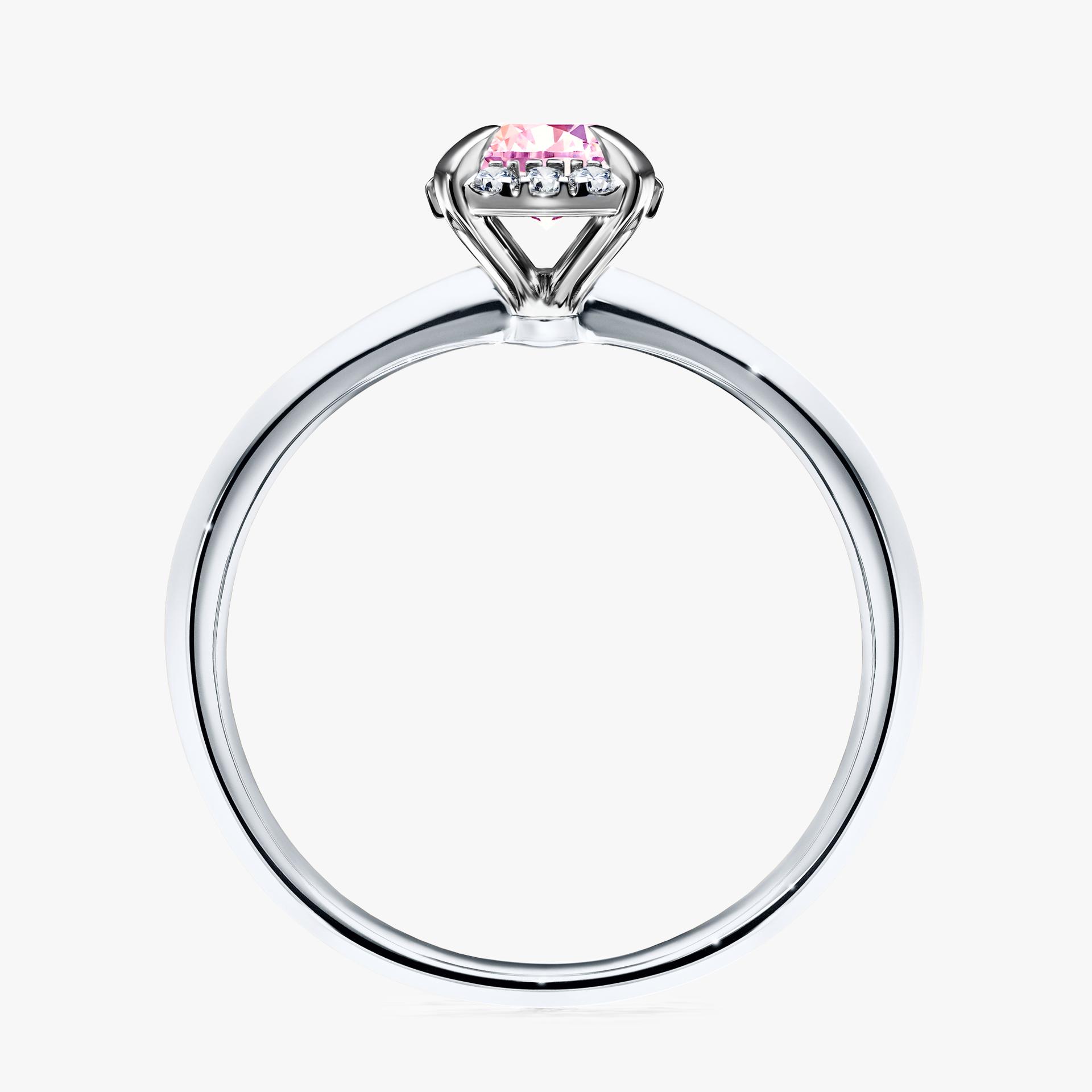 Pierscionek zareczynowy z szafirem rozowym 062 CT z bialego zlota my beauty 02
