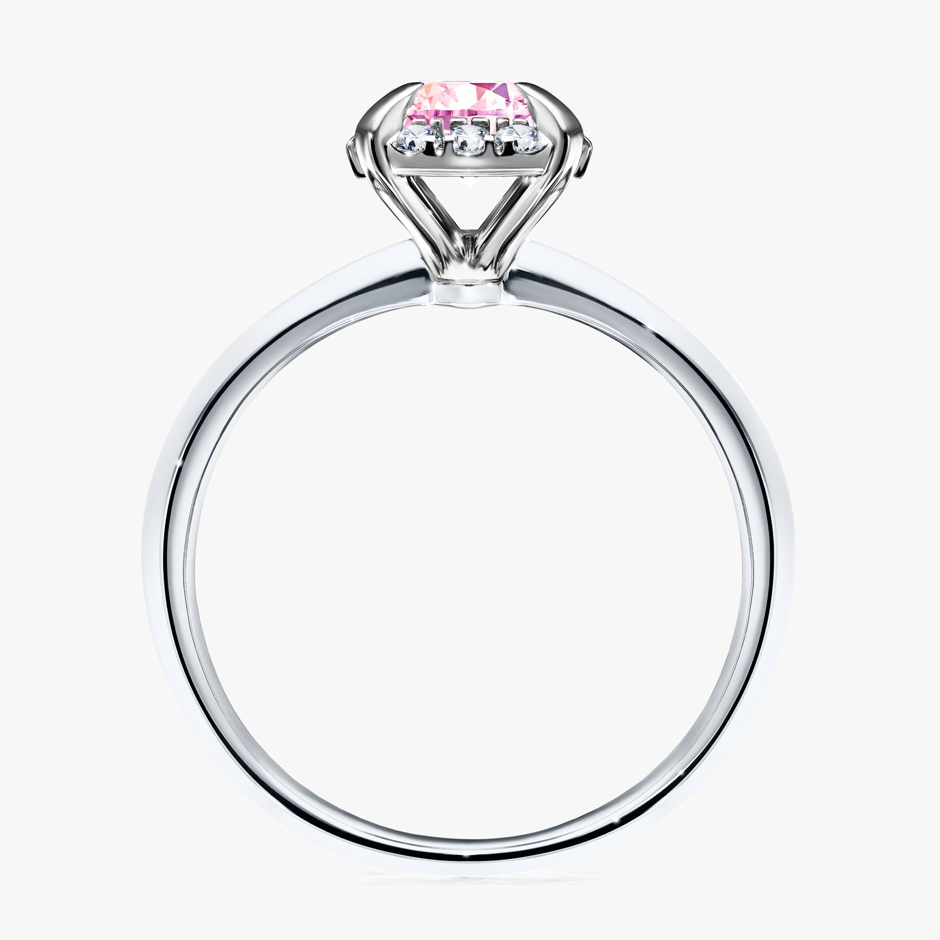 Pierscionek zareczynowy z szafirem rozowym 098 CT z bialego zlota my beauty 02