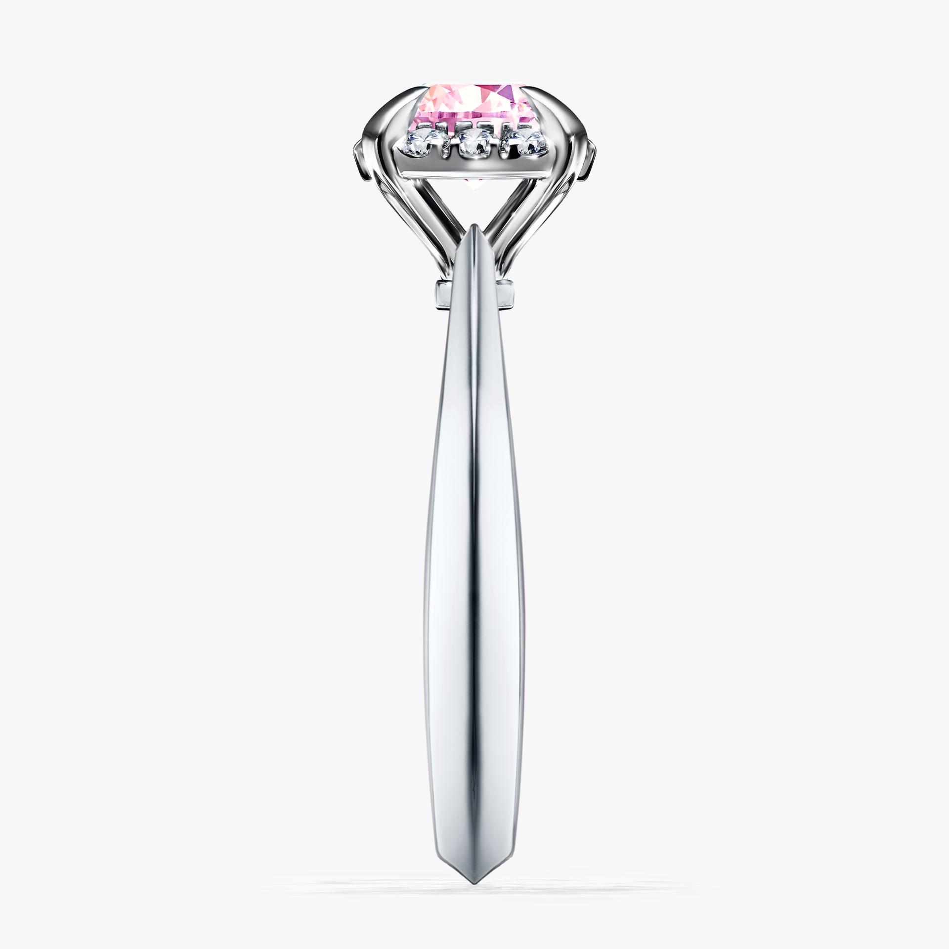 Pierscionek zareczynowy z szafirem rozowym 098 CT z bialego zlota my beauty 03