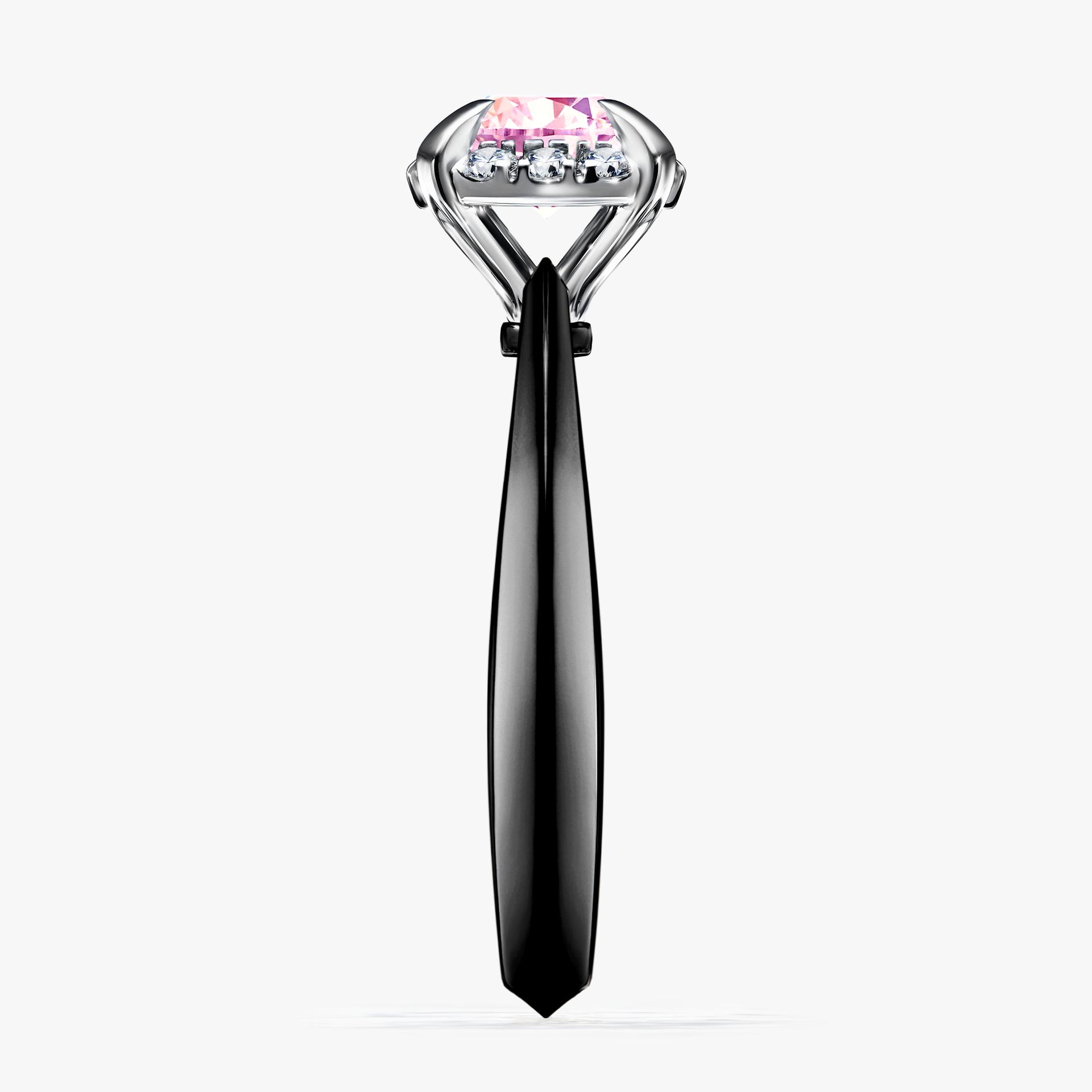 Pierscionek zareczynowy z szafirem rozowym 098 CT z czarnego zlota my beauty 03