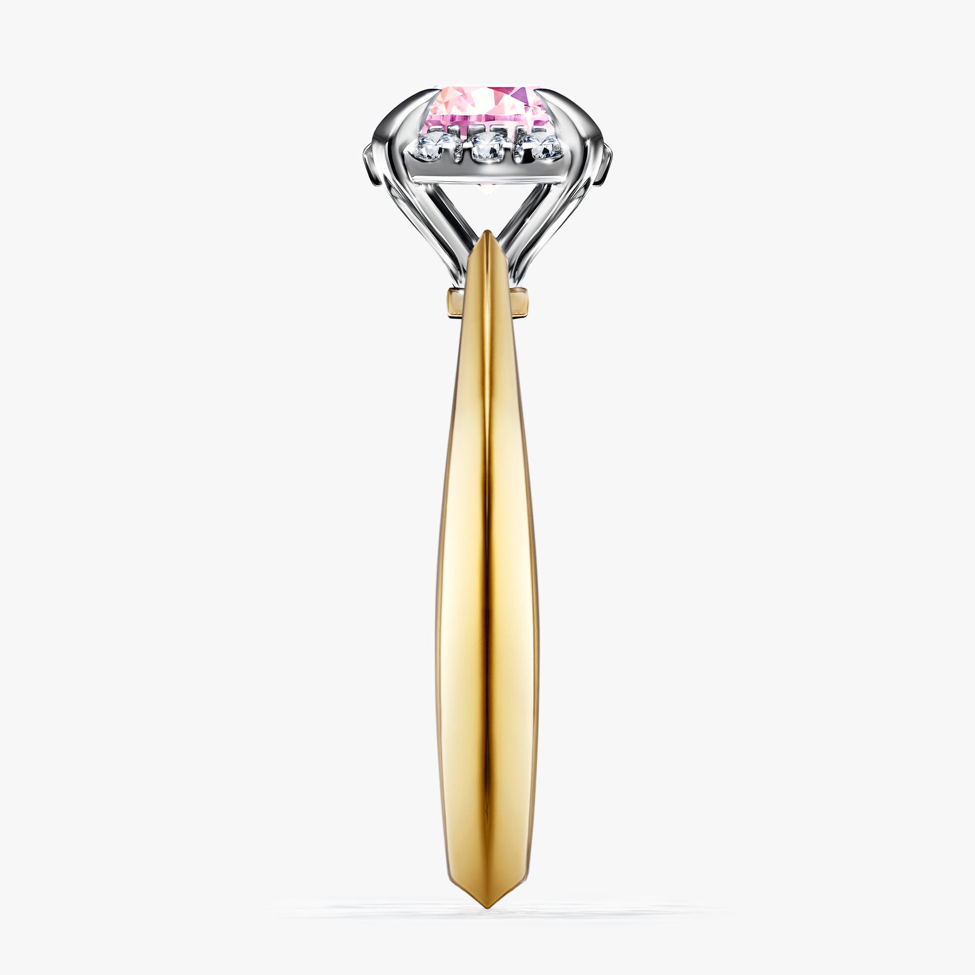 Pierscionek zareczynowy z szafirem rozowym 098 CT z zoltego zlota my beauty 03