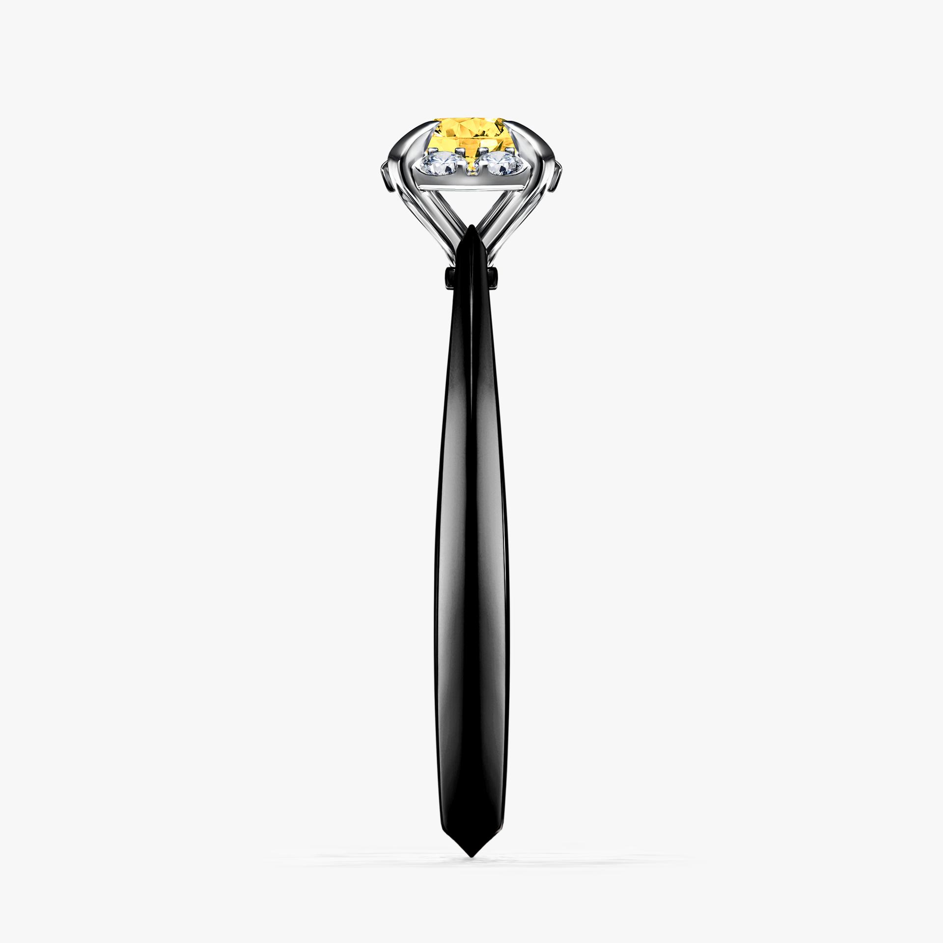 Pierscionek zareczynowy z szafirem zoltym 033 CT z czarnego zlota my beauty 03