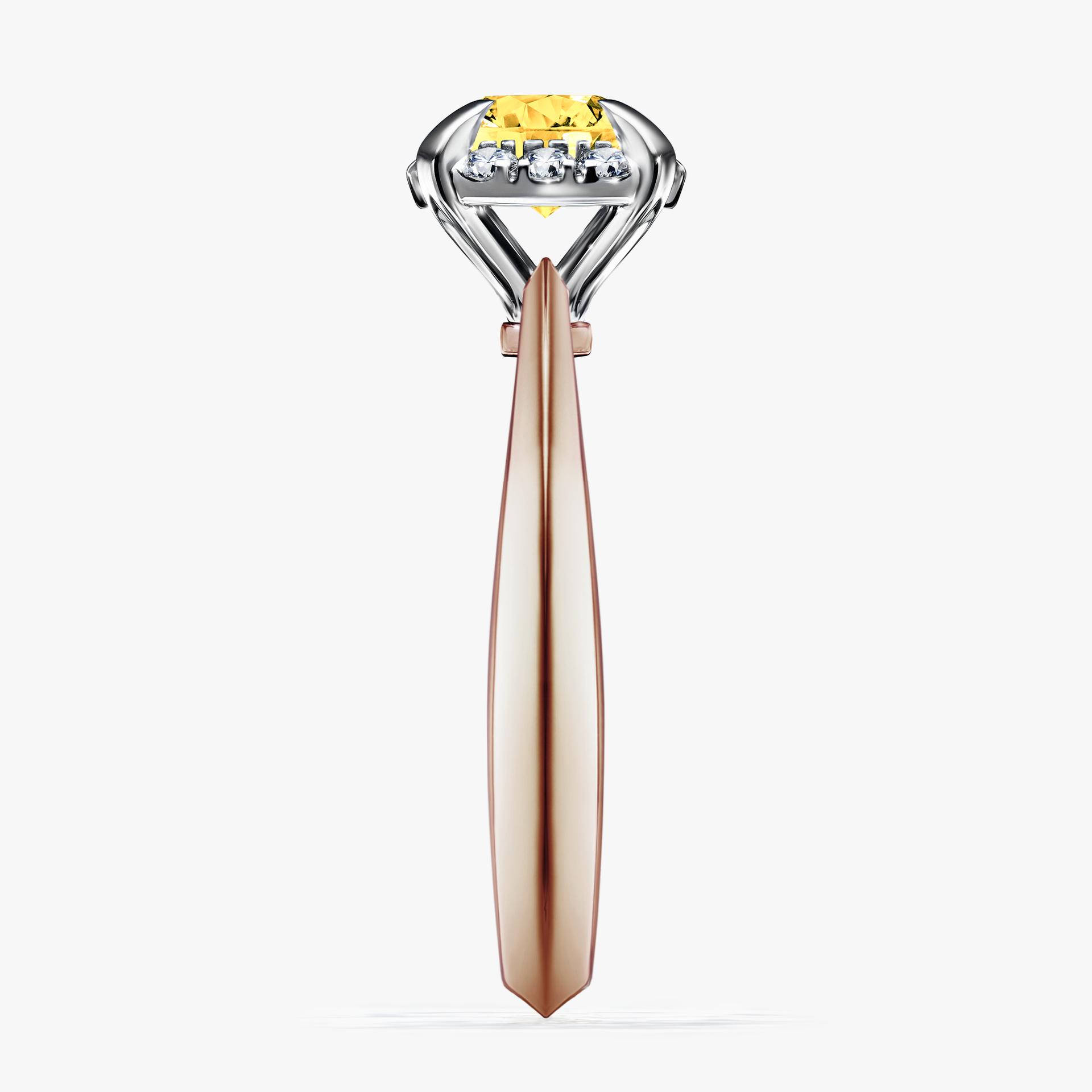 Pierscionek zareczynowy z szafirem zoltym 098 CT z rozowego zlota my beauty 03