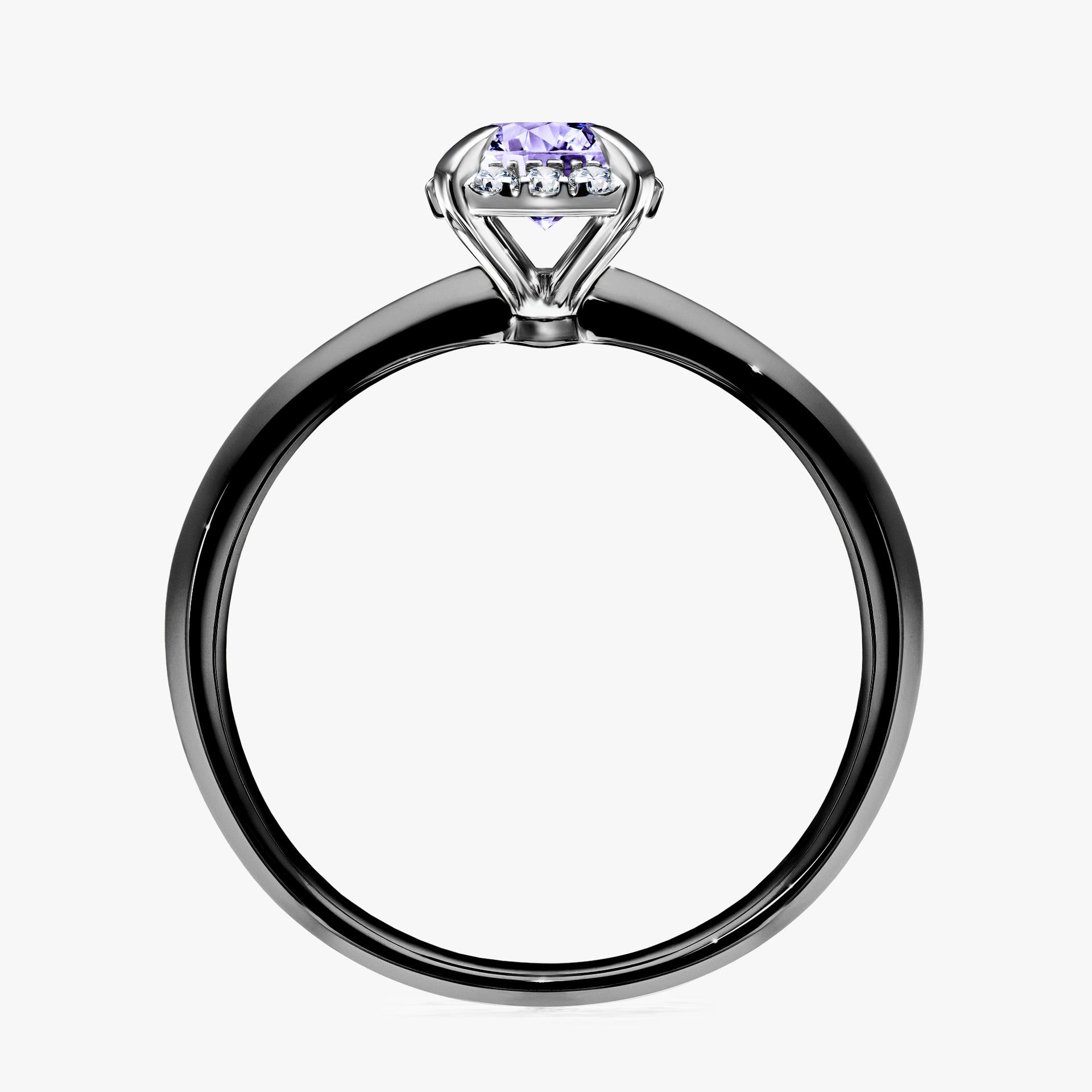 Pierscionek zareczynowy z tanzanitem 062 CT z czarnego zlota my beauty 02