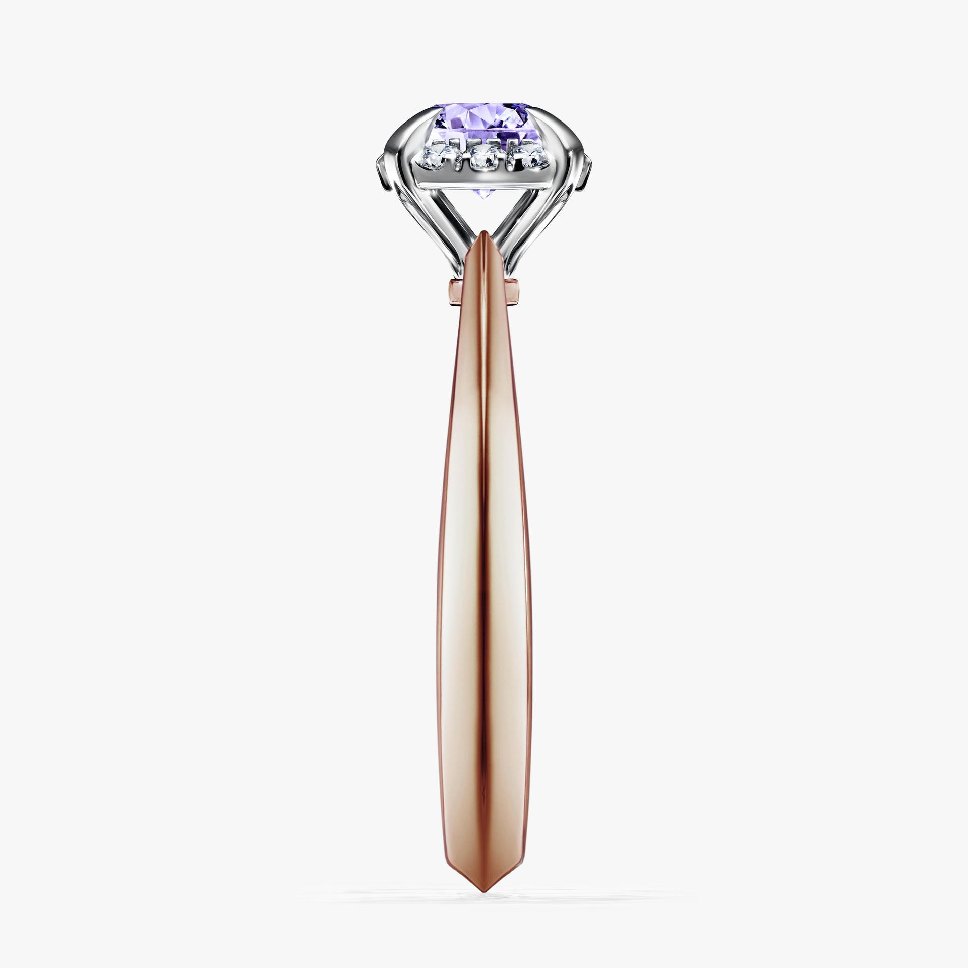 Pierścionek zaręczynowy My Beauty z różowego złota z tanzanitem 0,62ct