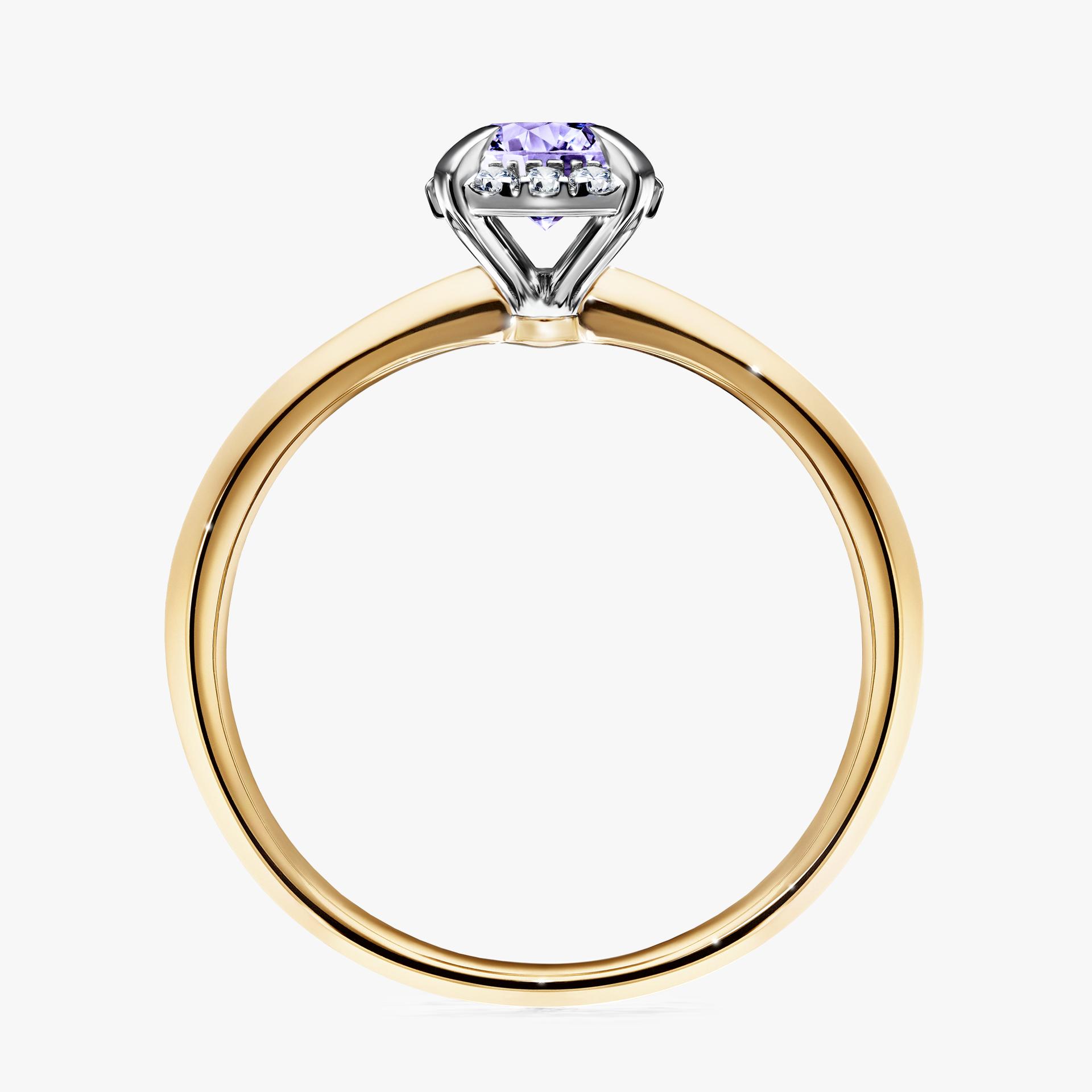 Pierscionek zareczynowy z tanzanitem 062 CT z zoltego zlota my beauty 02