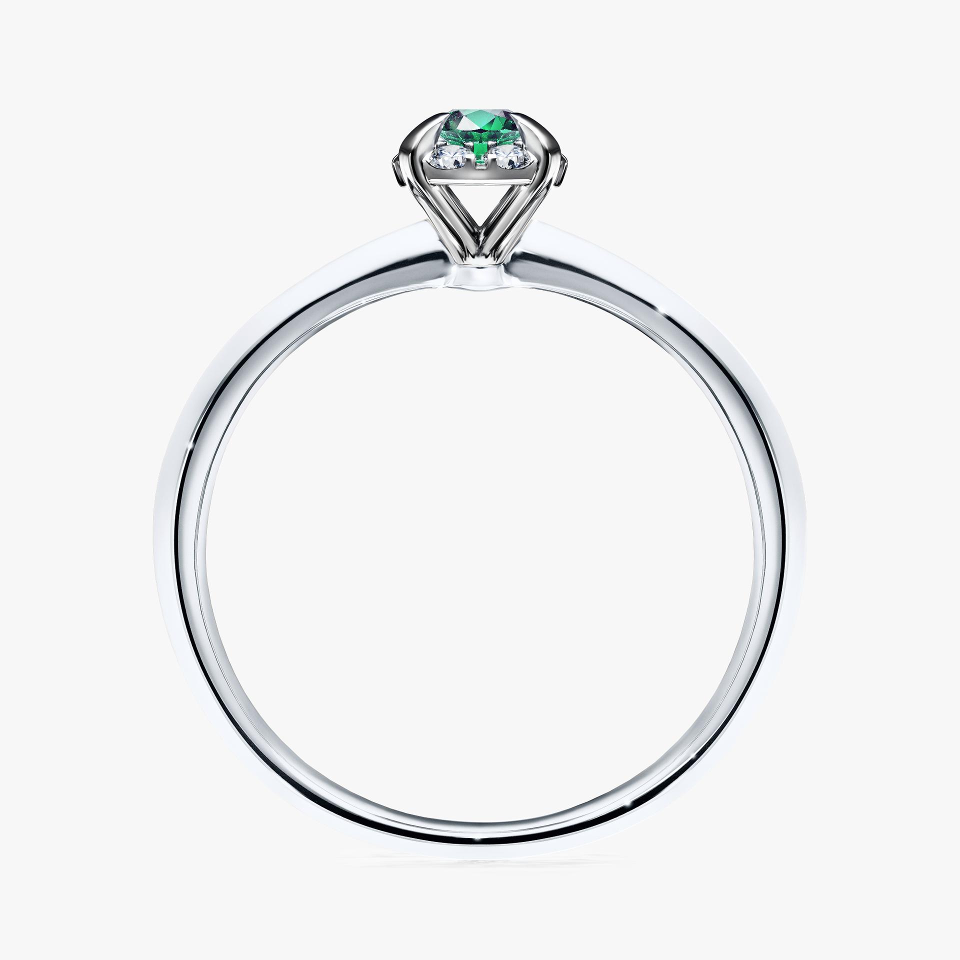Pierścionek zaręczynowy My Beauty z białego złota ze szmaragdem 0,14ct