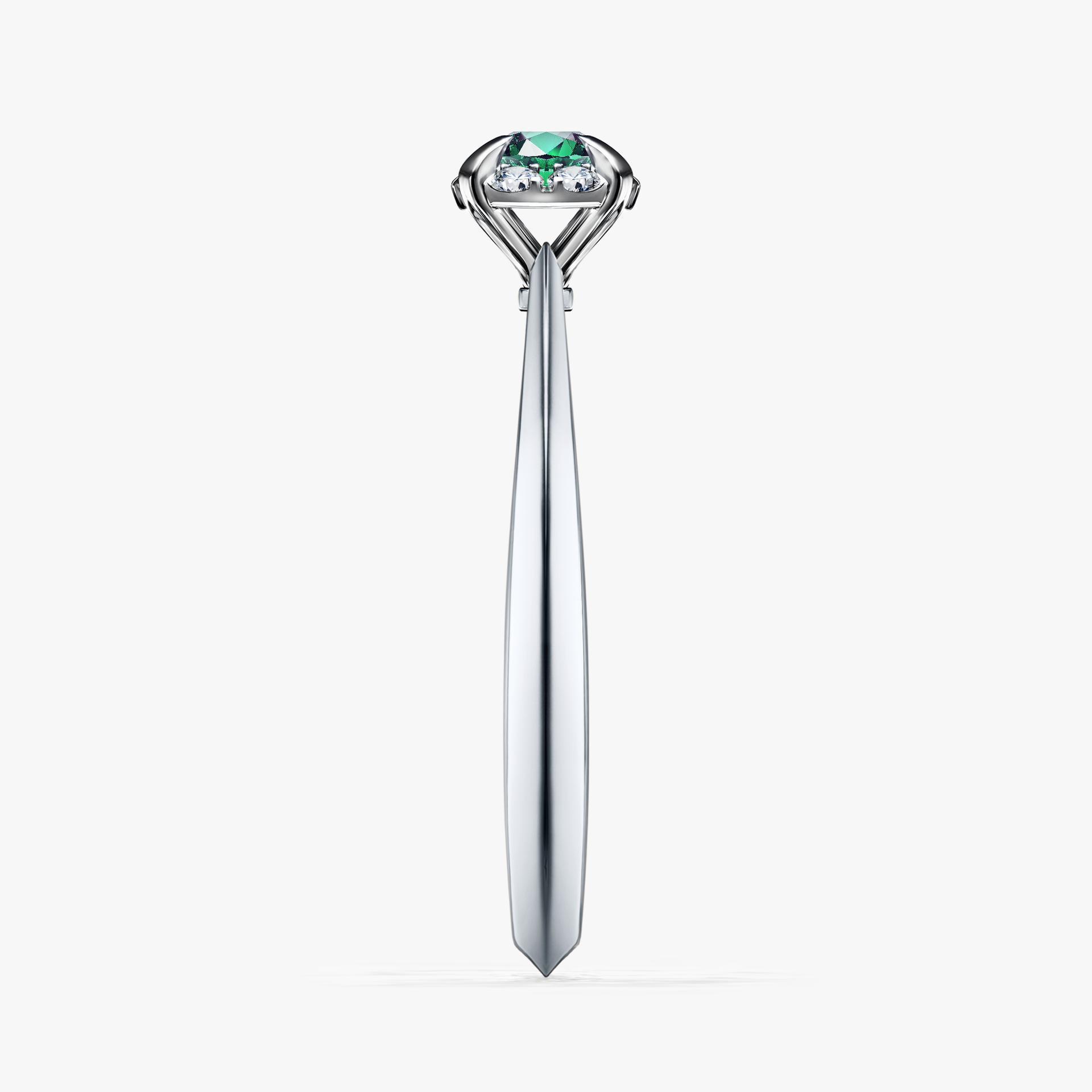 Pierścionek zaręczynowy My Beauty z białego złota ze szmaragdem 0,14ct