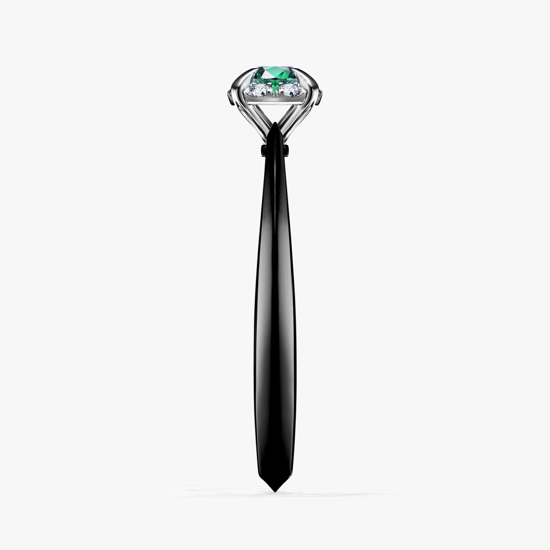 Pierścionek zaręczynowy My Beauty z czarnego złota ze szmaragdem 0,14ct