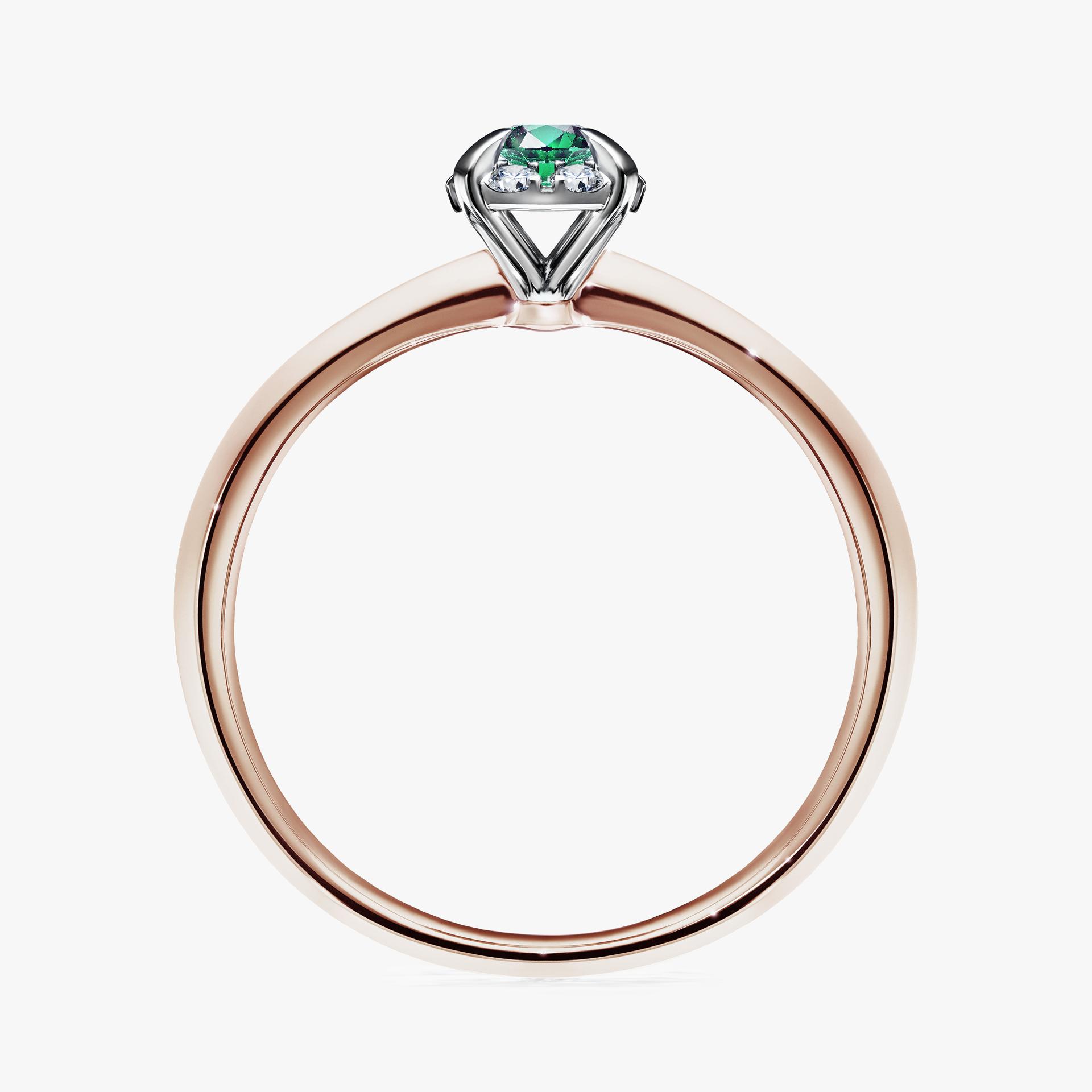 Pierścionek zaręczynowy My Beauty z różowego złota ze szmaragdem 0,14ct