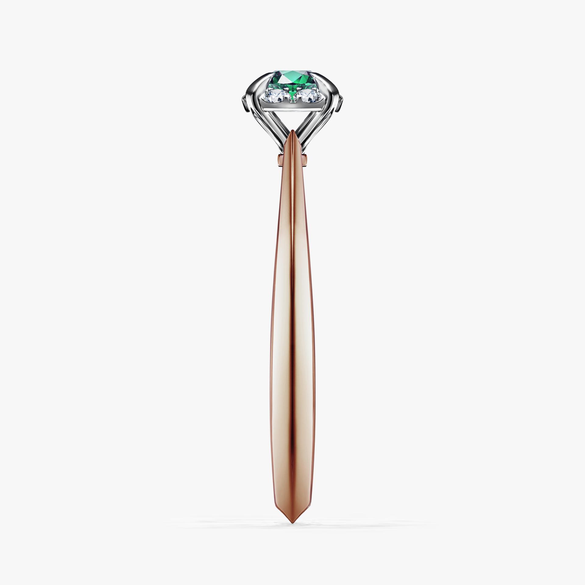 Pierścionek zaręczynowy My Beauty z różowego złota ze szmaragdem 0,14ct