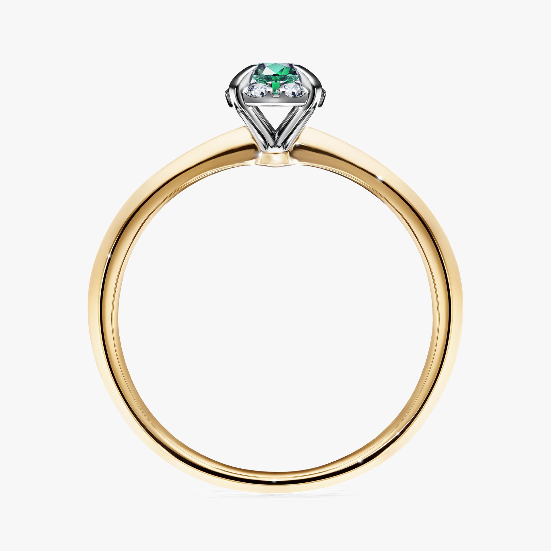 Pierścionek zaręczynowy My Beauty z żółtego złota ze szmaragdem 0,14ct