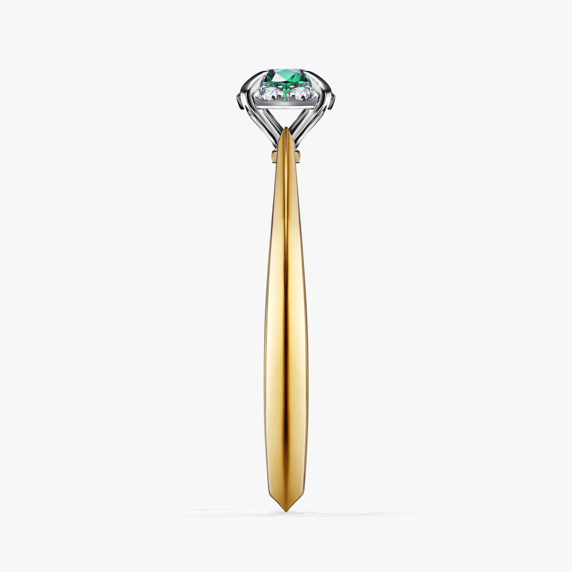 Pierścionek zaręczynowy My Beauty z żółtego złota ze szmaragdem 0,14ct