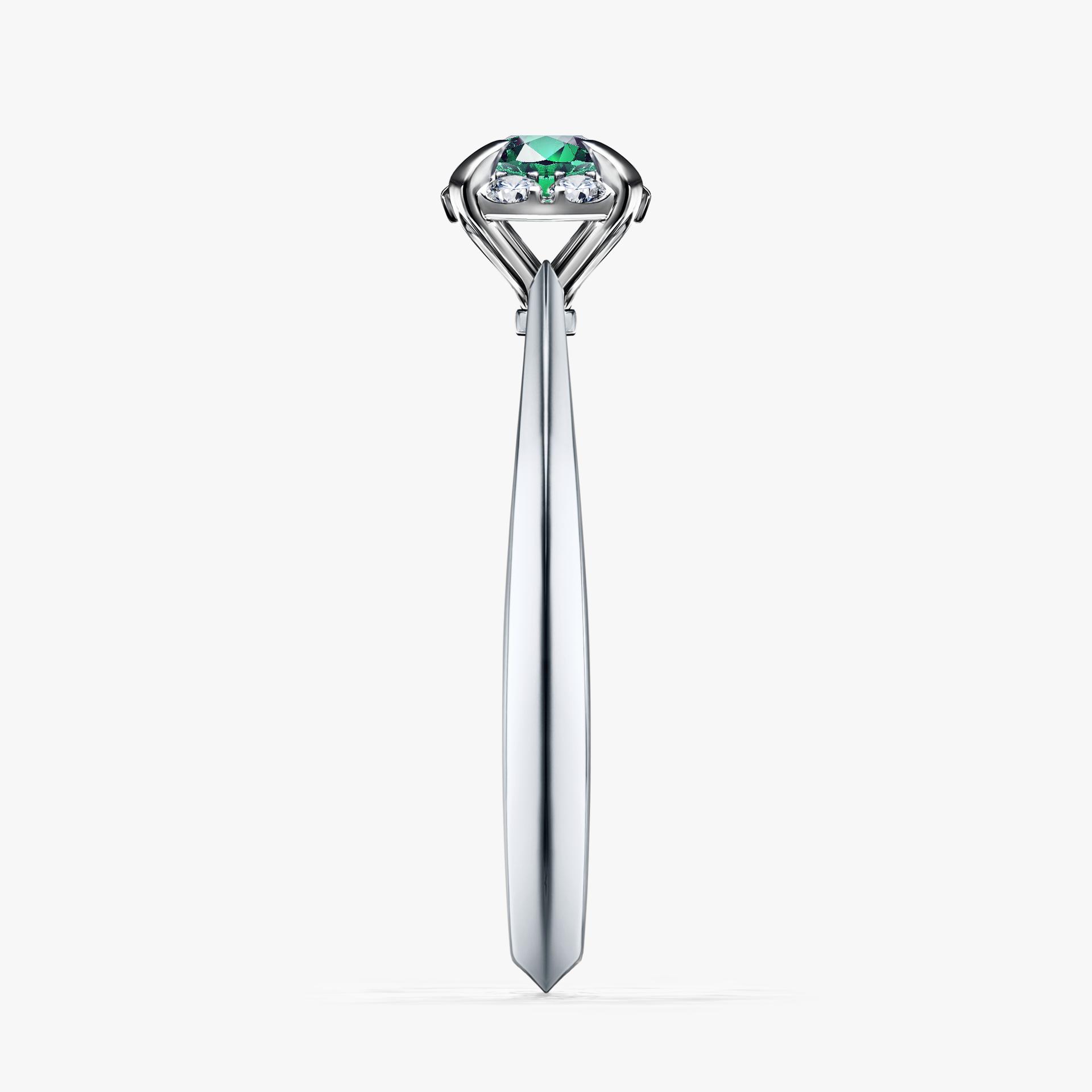 Pierścionek zaręczynowy My Beauty z białego złota ze szmaragdem 0,33ct
