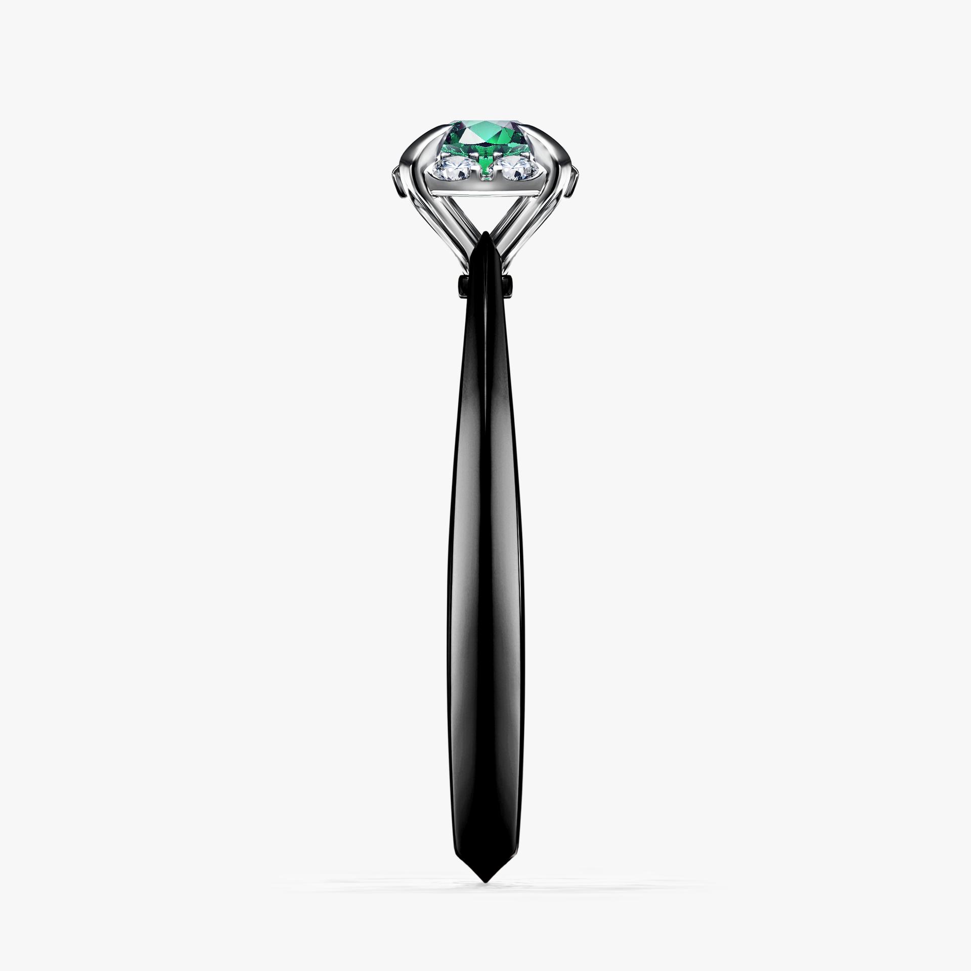 Pierścionek zaręczynowy My Beauty z czarnego złota ze szmaragdem 0,33ct