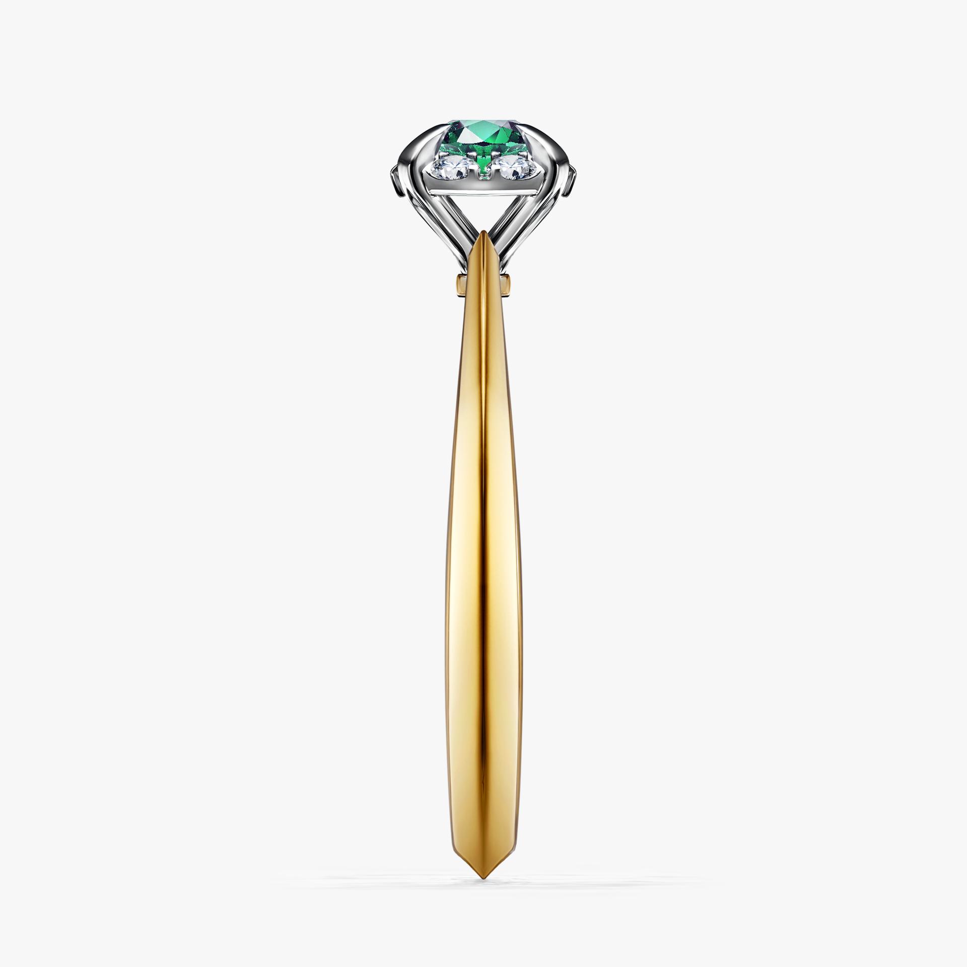 Pierścionek zaręczynowy My Beauty z żółtego złota ze szmaragdem 0,33ct