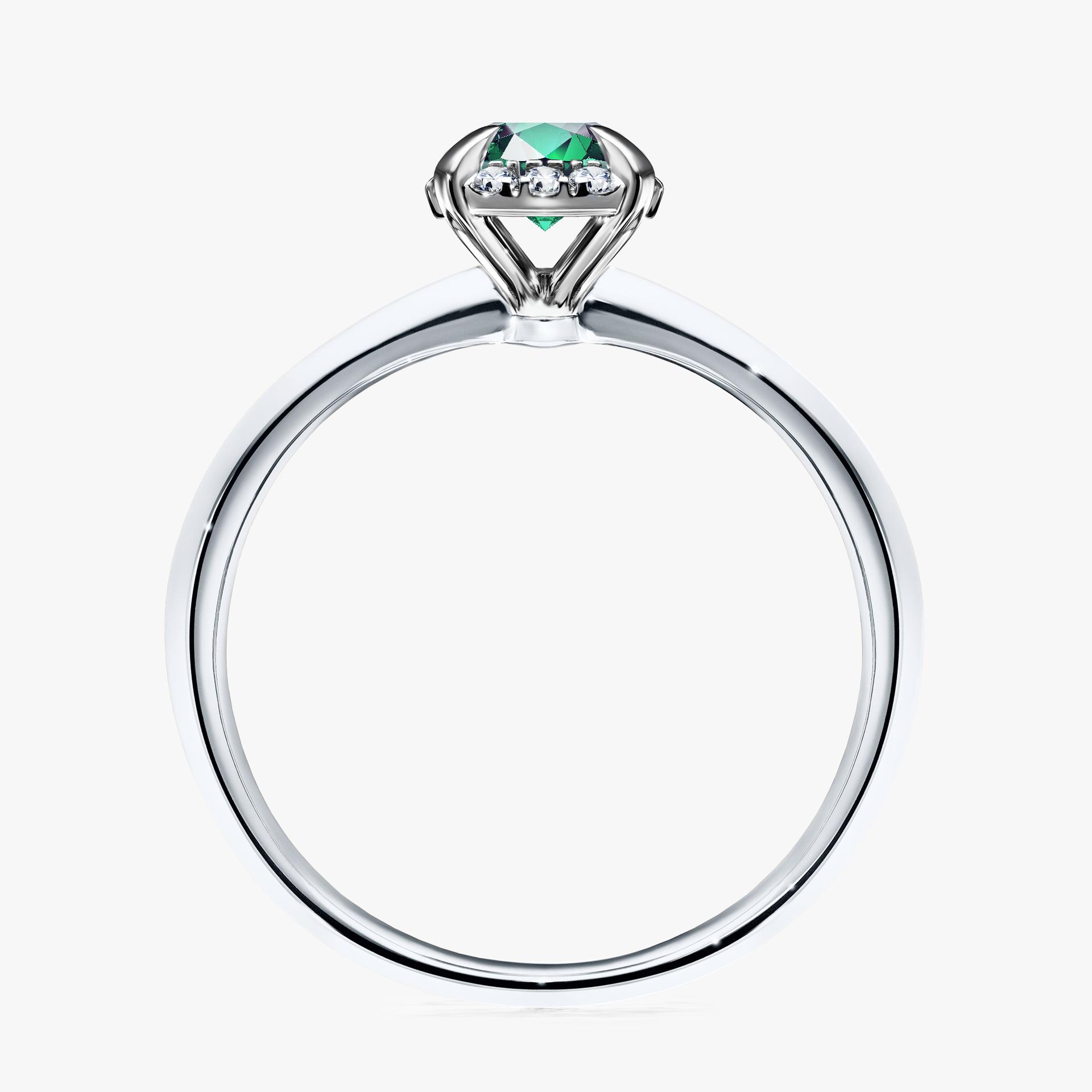 Pierścionek zaręczynowy My Beauty z białego złota ze szmaragdem 0,62ct