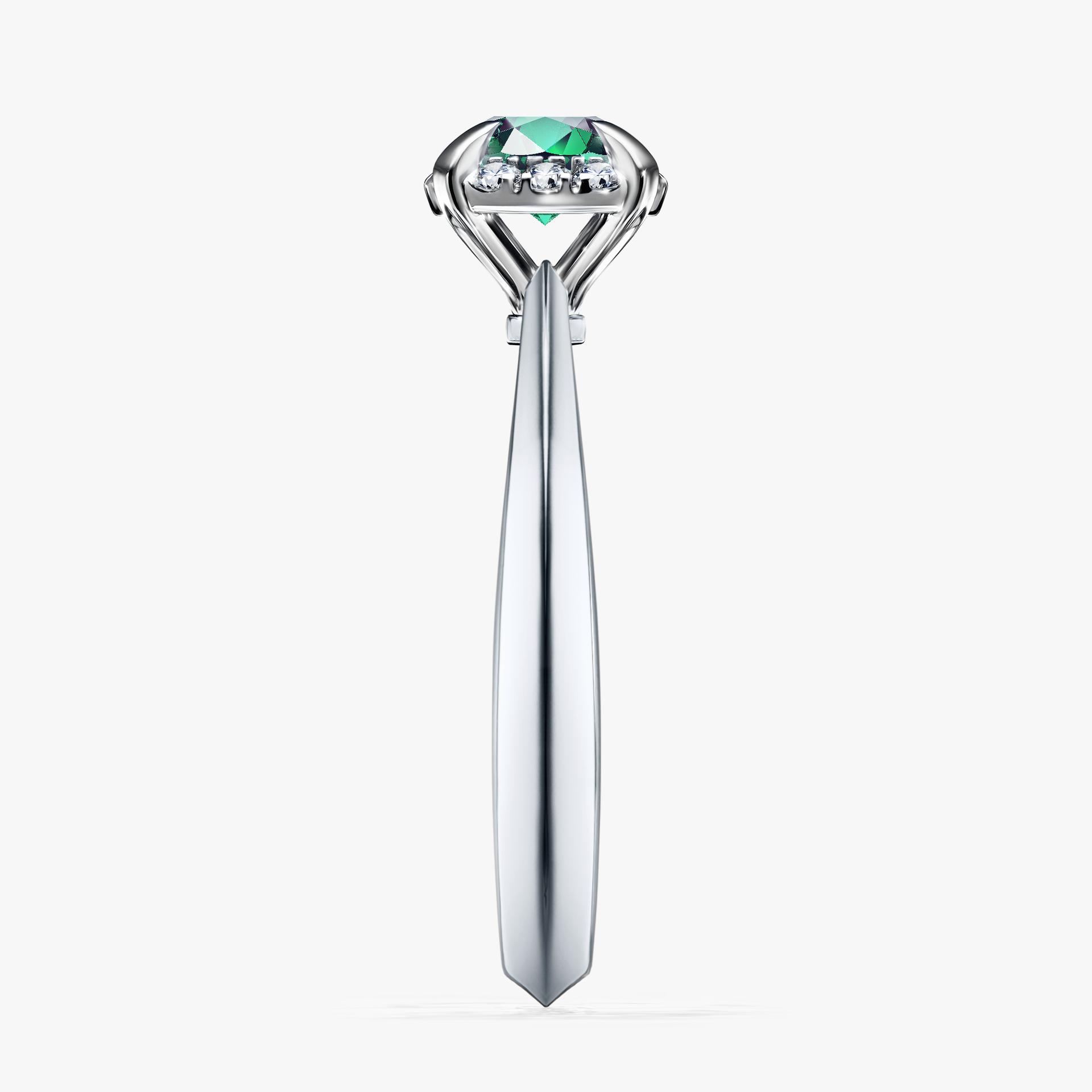Pierścionek zaręczynowy My Beauty z białego złota ze szmaragdem 0,62ct