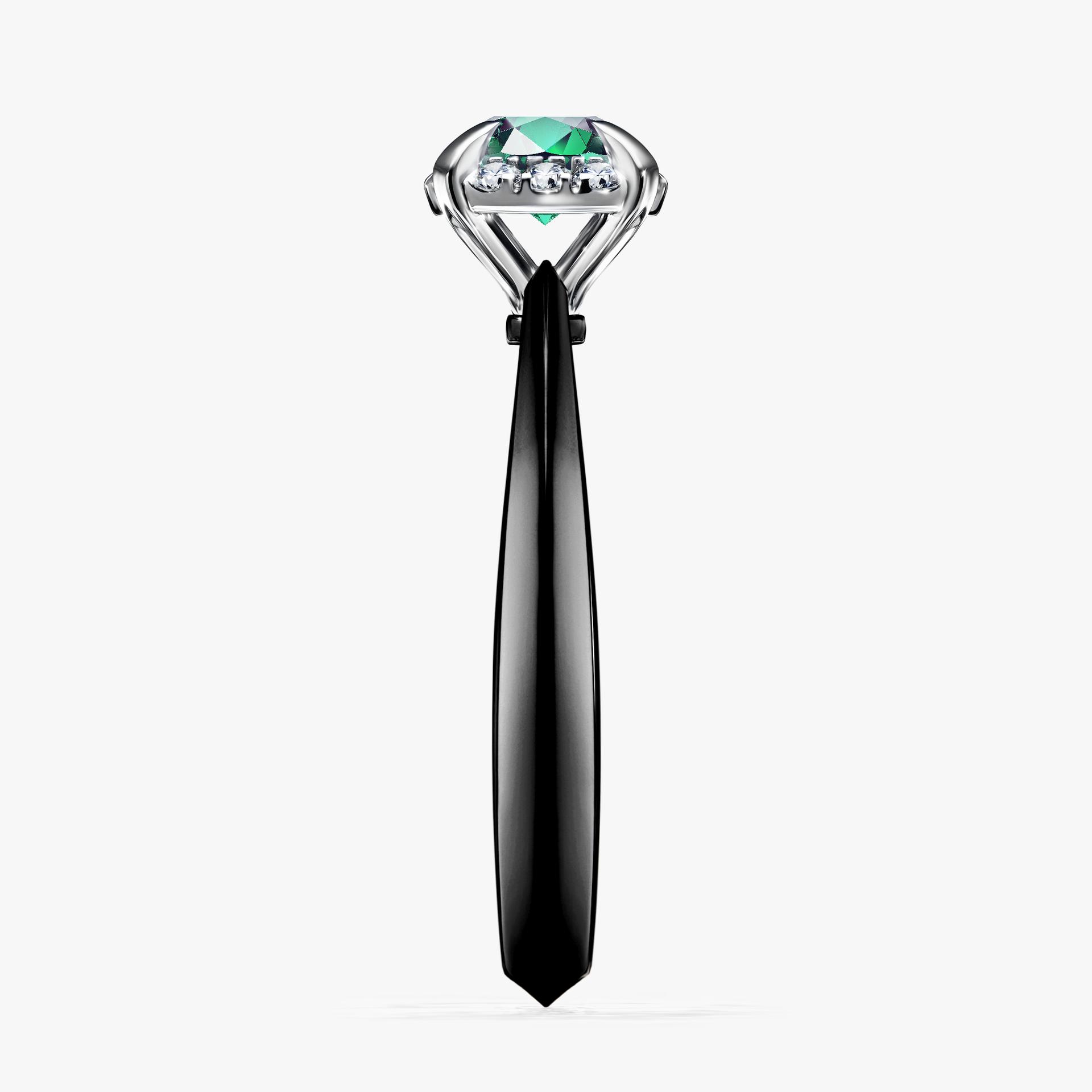 Pierścionek zaręczynowy My Beauty z czarnego złota ze szmaragdem 0,62ct