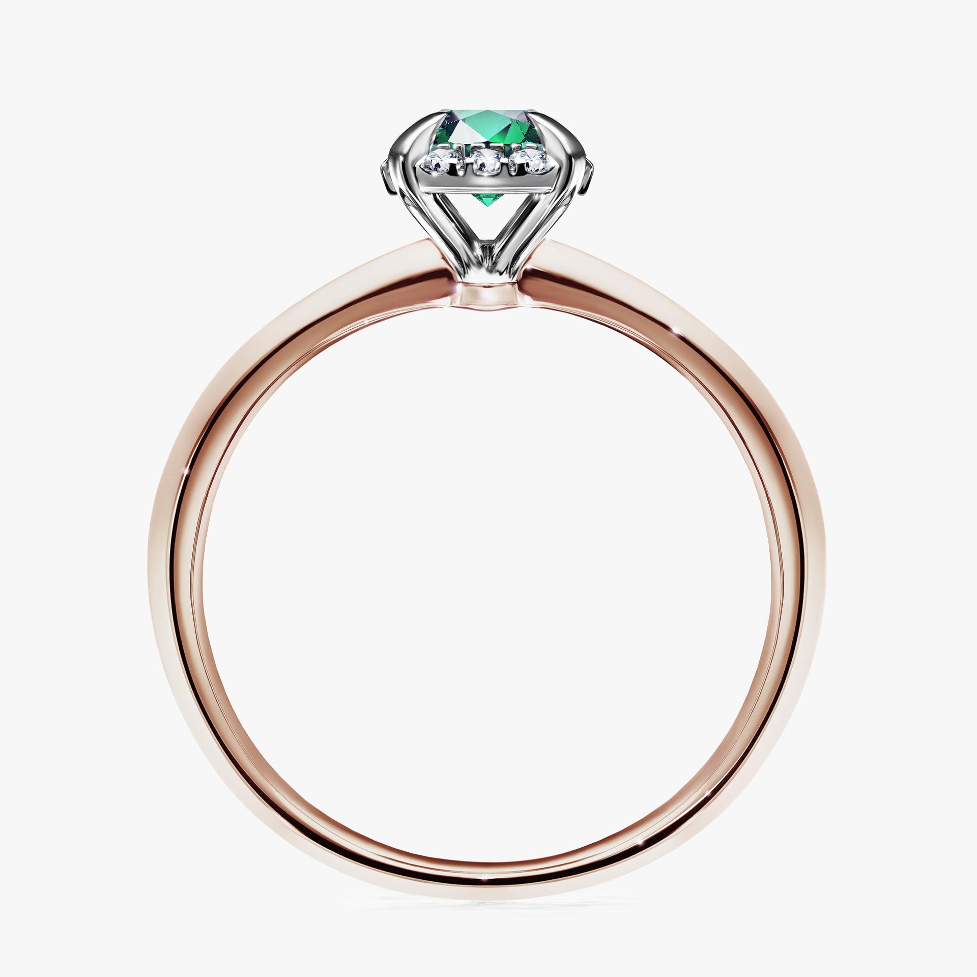Pierścionek zaręczynowy My Beauty z różowego złota ze szmaragdem 0,62ct