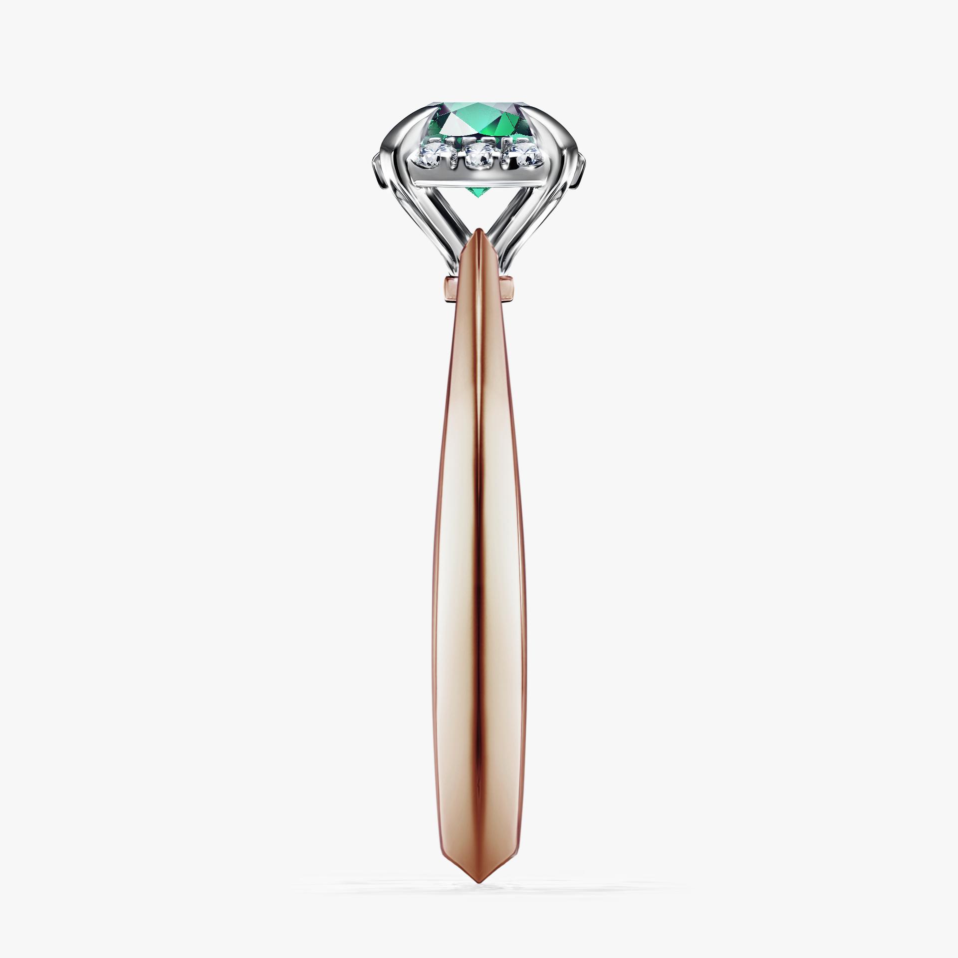 Pierścionek zaręczynowy My Beauty z różowego złota ze szmaragdem 0,62ct